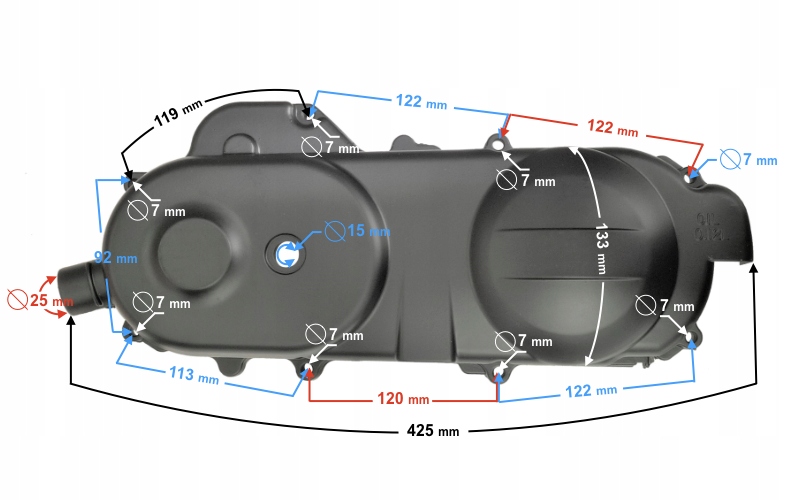 

Pokrywa silnika Napędu 400 Skuter 21 50cc