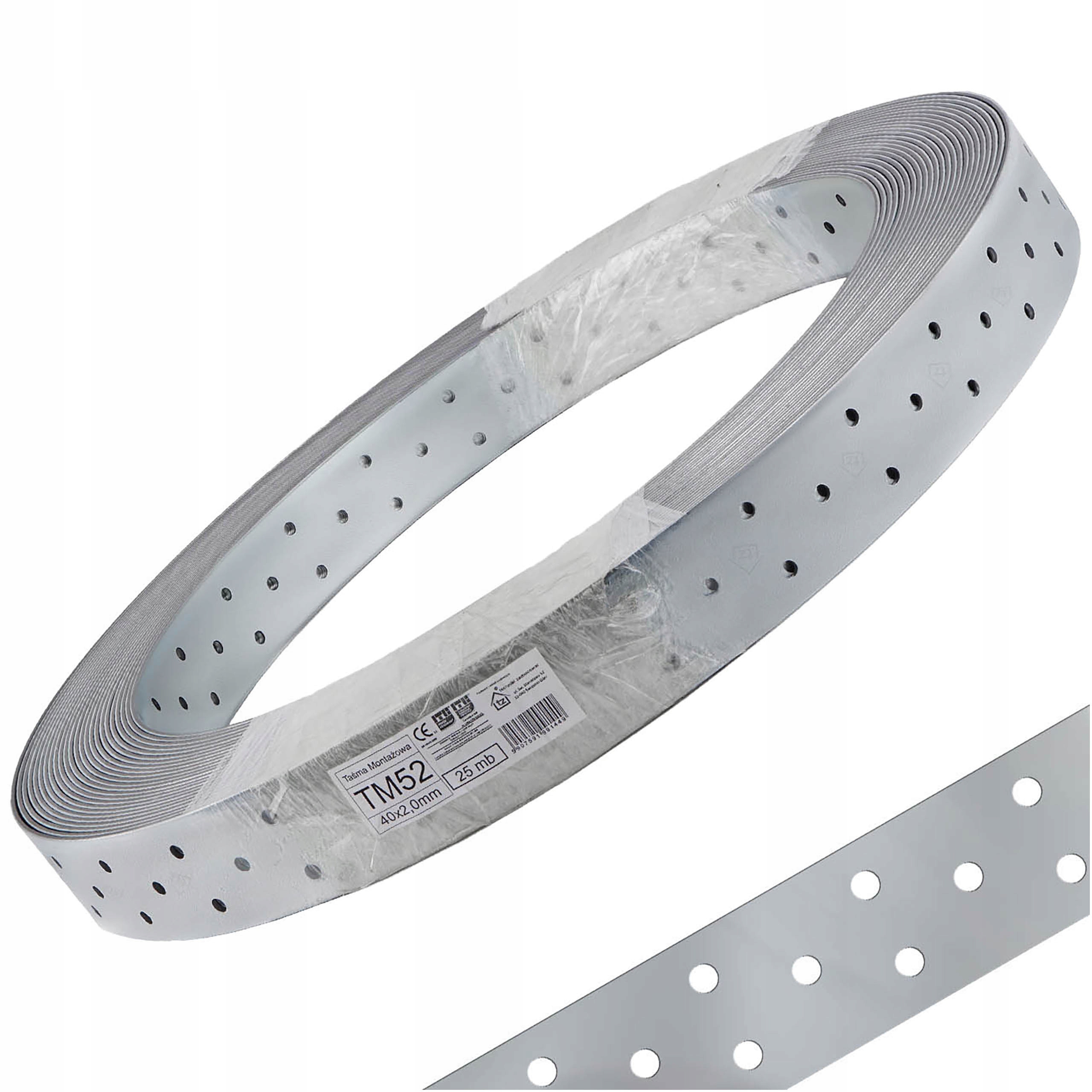 Perforovaná koncentračná páska 40 x 2 mm x 25 m oceľová TM52