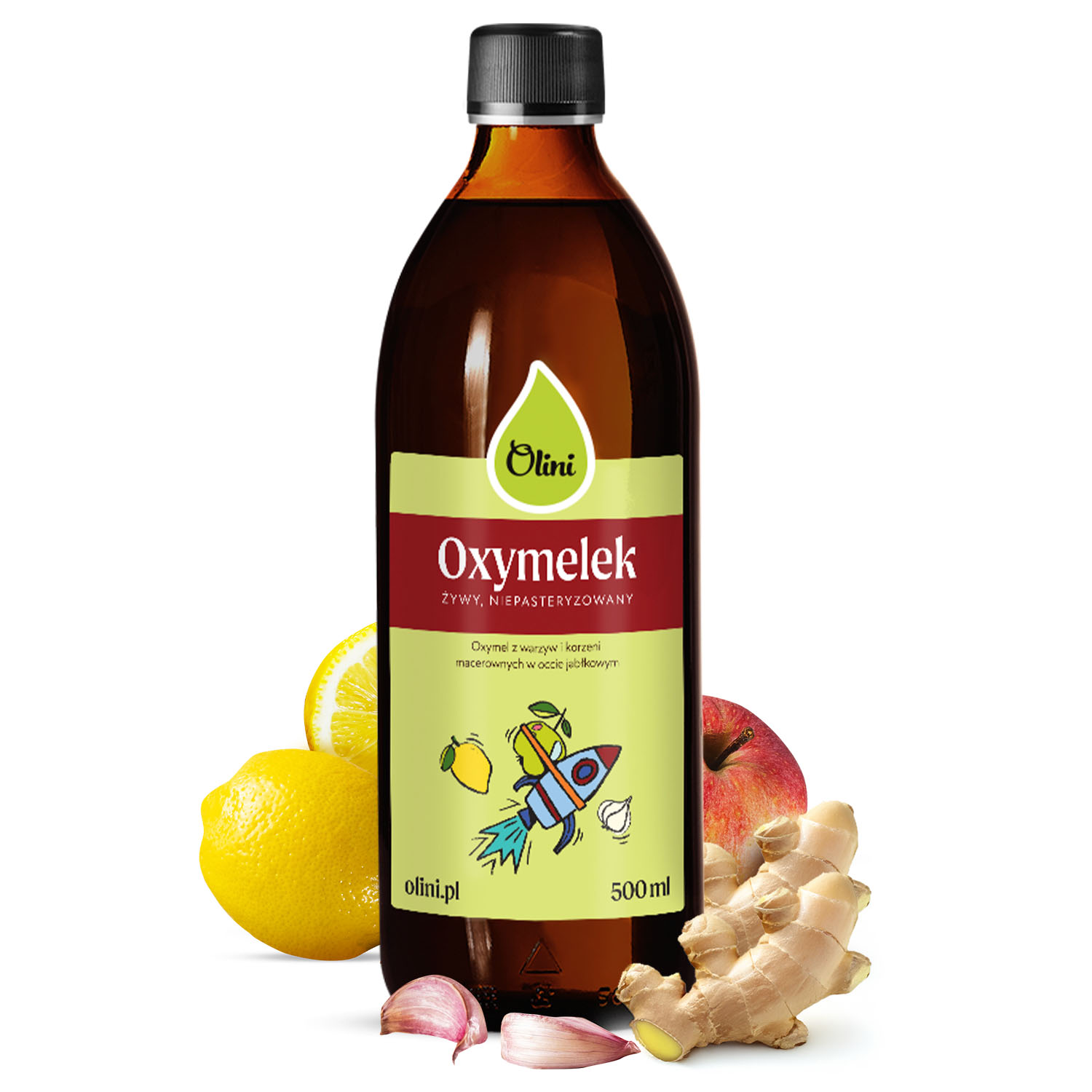 Levně Oxymel pro děti Olini ocet a med Oxymelek podporuje imunitu 500 ml