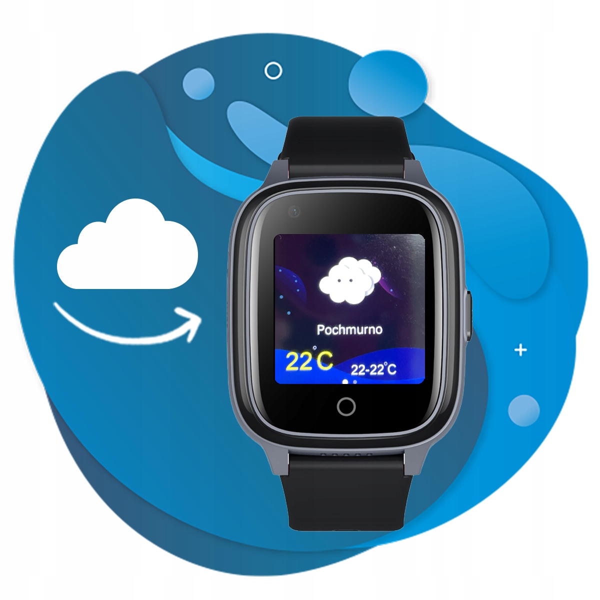 Smartwatch dla dziecka CALMEAN Child Watch Touch 2 GPS, GRY, WODOSZCZELNY Transmisja danych 4G (LTE)