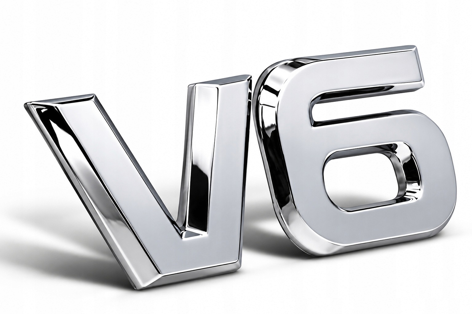 Emblemat V6 Metalowy Chrom 3D Taśma Dwustronna Na Klapę Błotnik
