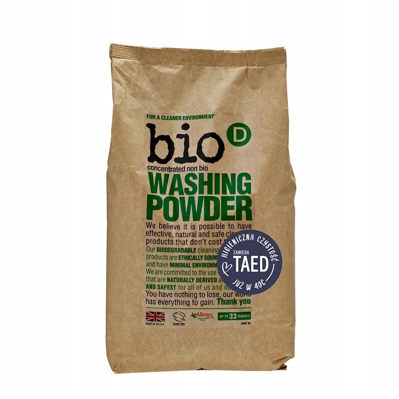 Levně Bio-D Prací prášek Hypoalergenní (Koncentrát) 2 kg (33 Praní)