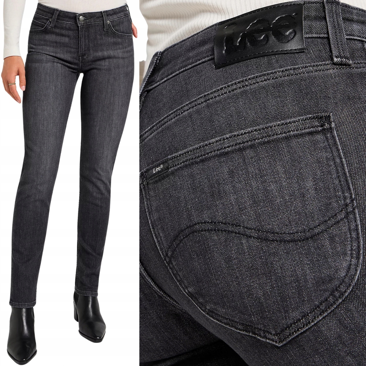 Lee Elly slim Last Strike šedé dámské džínové kalhoty W32 L33
