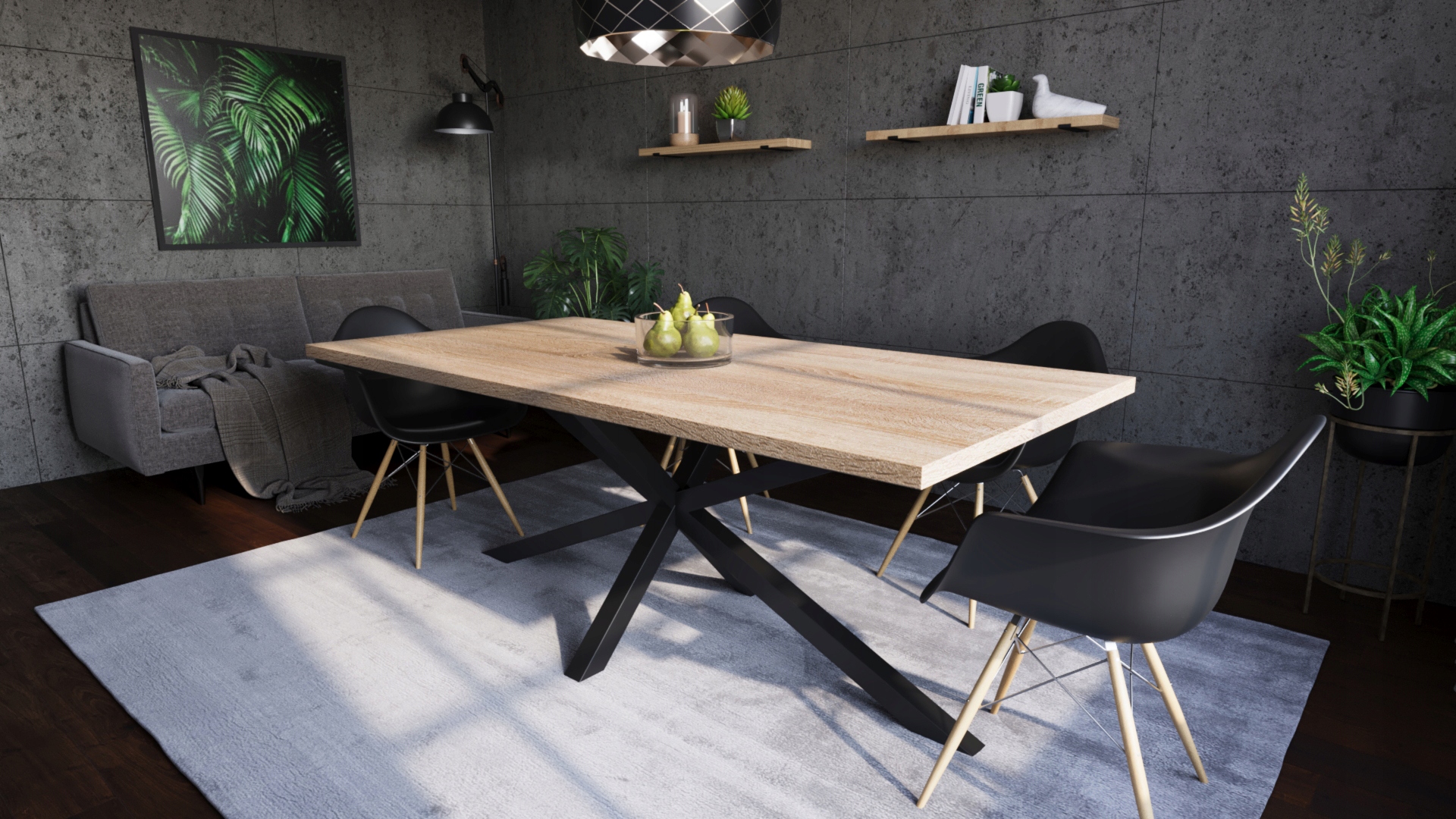 Stół Rozkładany Kuchenny Do Salonu Jadalni 180/280 x 90 cm EGGER HALIFAX Kolor blatu dąb craft