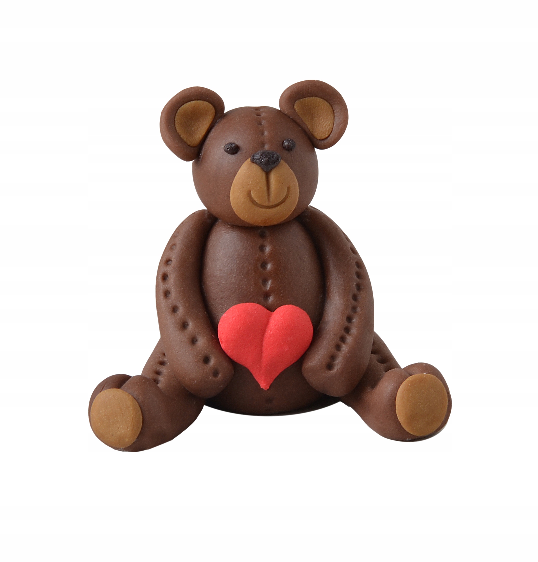 Miś z serduszkiem Walentynki figurka cukrowa na tort 6 sztuk