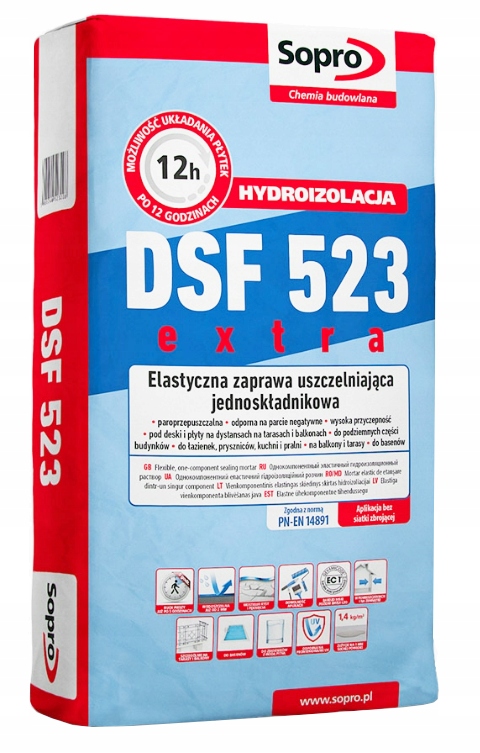 

Sopro Dsf 523 Extra Zaprawa uszczelniająca 20kg
