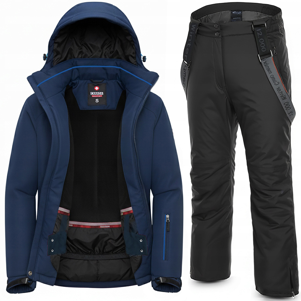 Pánská Zimní Lyžařská Kombinéza Canada Na Sjezdovku, Teplá, Dvě Barvy XXL