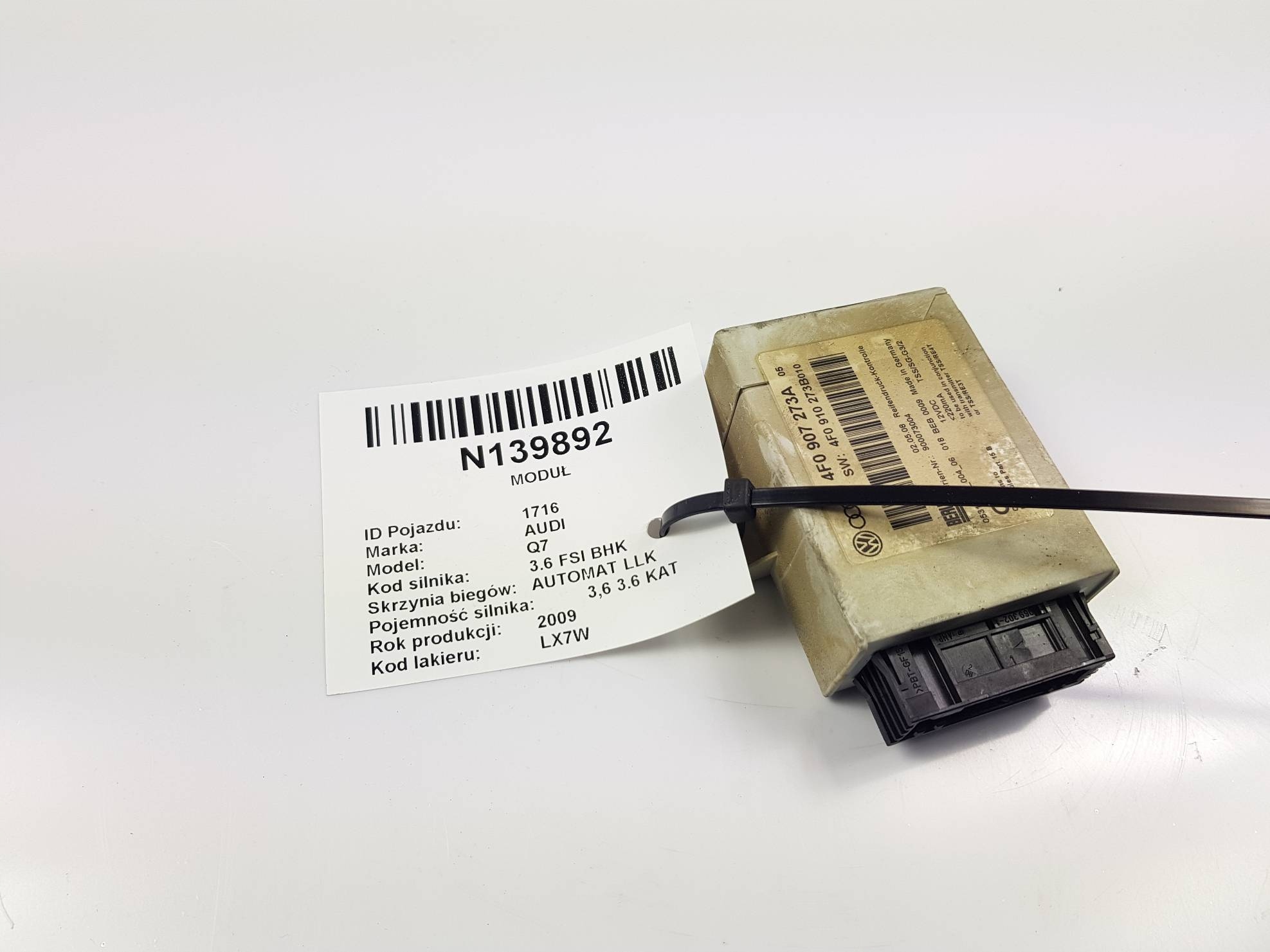 modulo pressione pneumatici, gomme 4F0907273A AUDI Q7