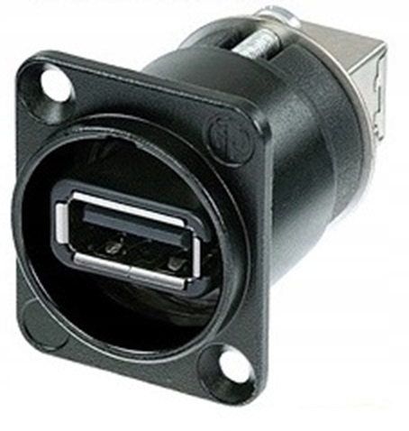 NEUTRIK NAUSB-W-B CZARNE GNIAZDO PANELOWE USB A B