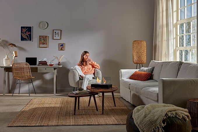 BIOKOMINEK WOLNOSTOJĄCY NA STÓŁ DOM TARAS BIOETANOL CZARNY QLIMA FFB 105 Kolor czarny