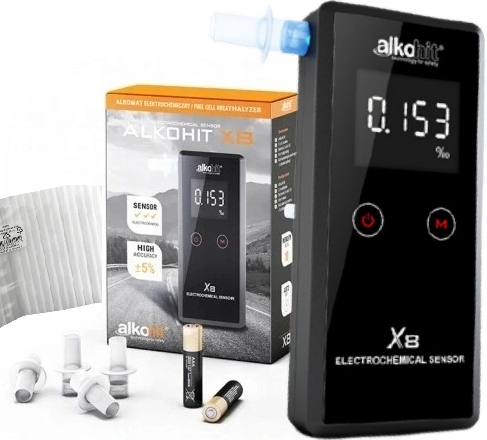 

X8 Alkohit alkomat Kalibracje 80 ustników