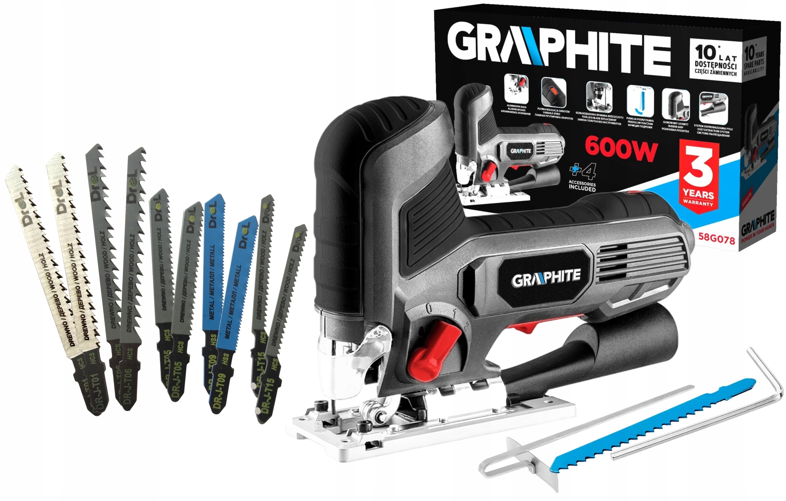 GRAPHITE WYRZYNARKA ELEKTR. 600W REGULACJA +10 BRZ