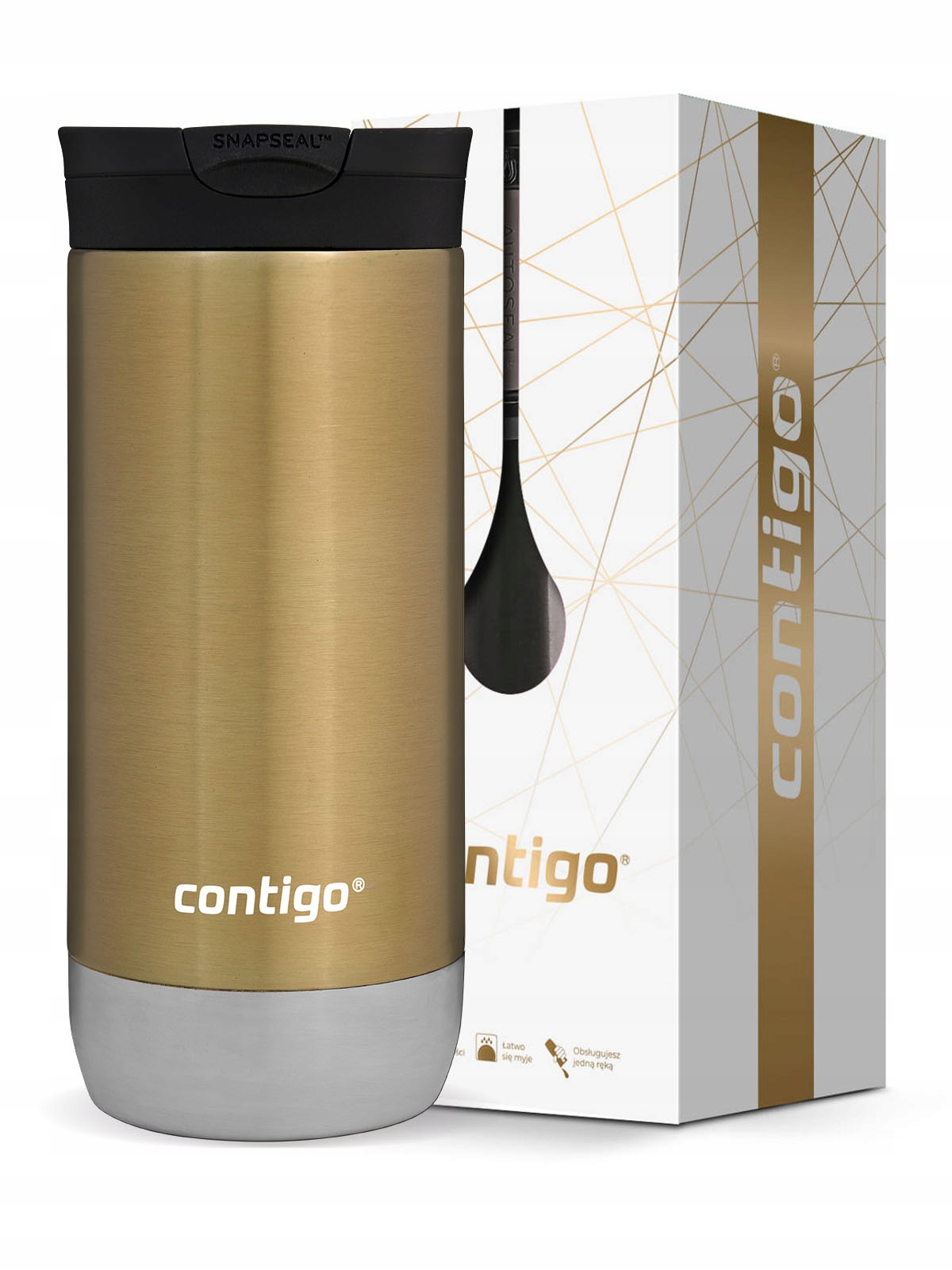 Termohrnek jako dárek Contigo Huron 2.0 470 ml Zlatý Krabička