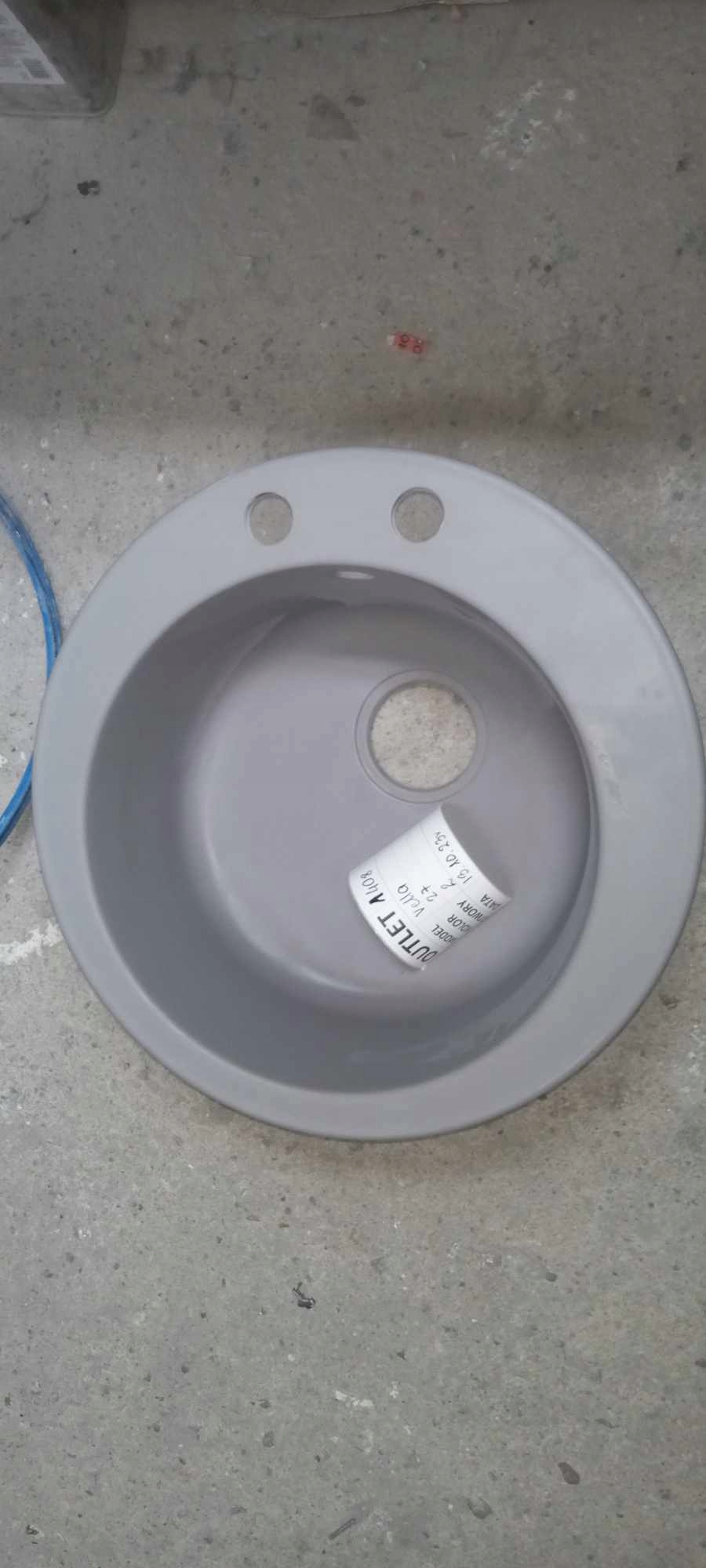 Zlewozmywak granitowy zlew kuchenny okrągły RADO Kolor szary