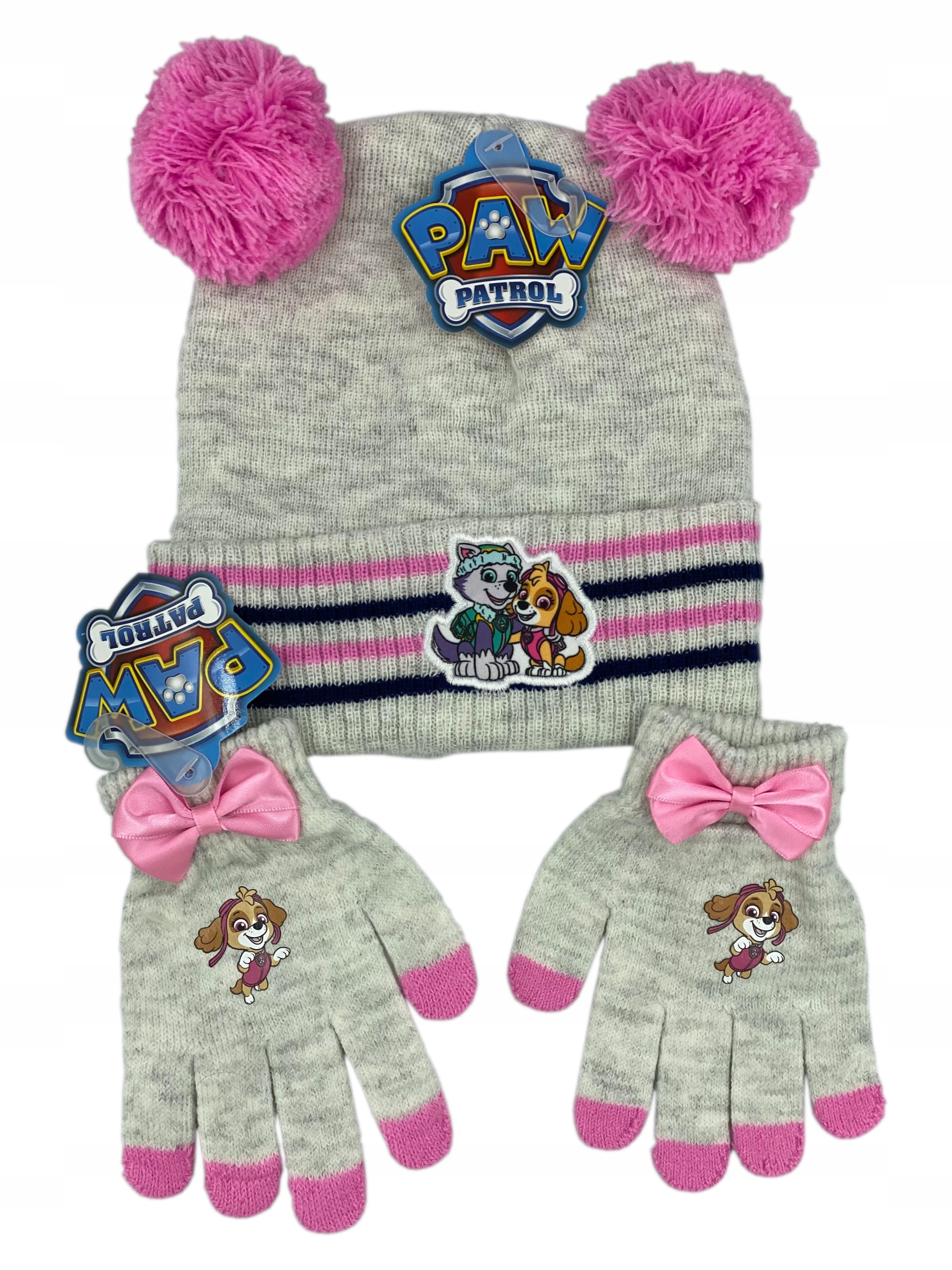 

Zestaw czapka zimowa rękawiczki Psi Patrol różowa