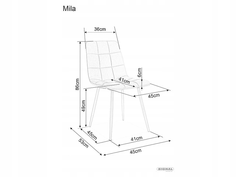 Krzesło MILA VELVET cynamon tapicerowane Signal Marka Signal