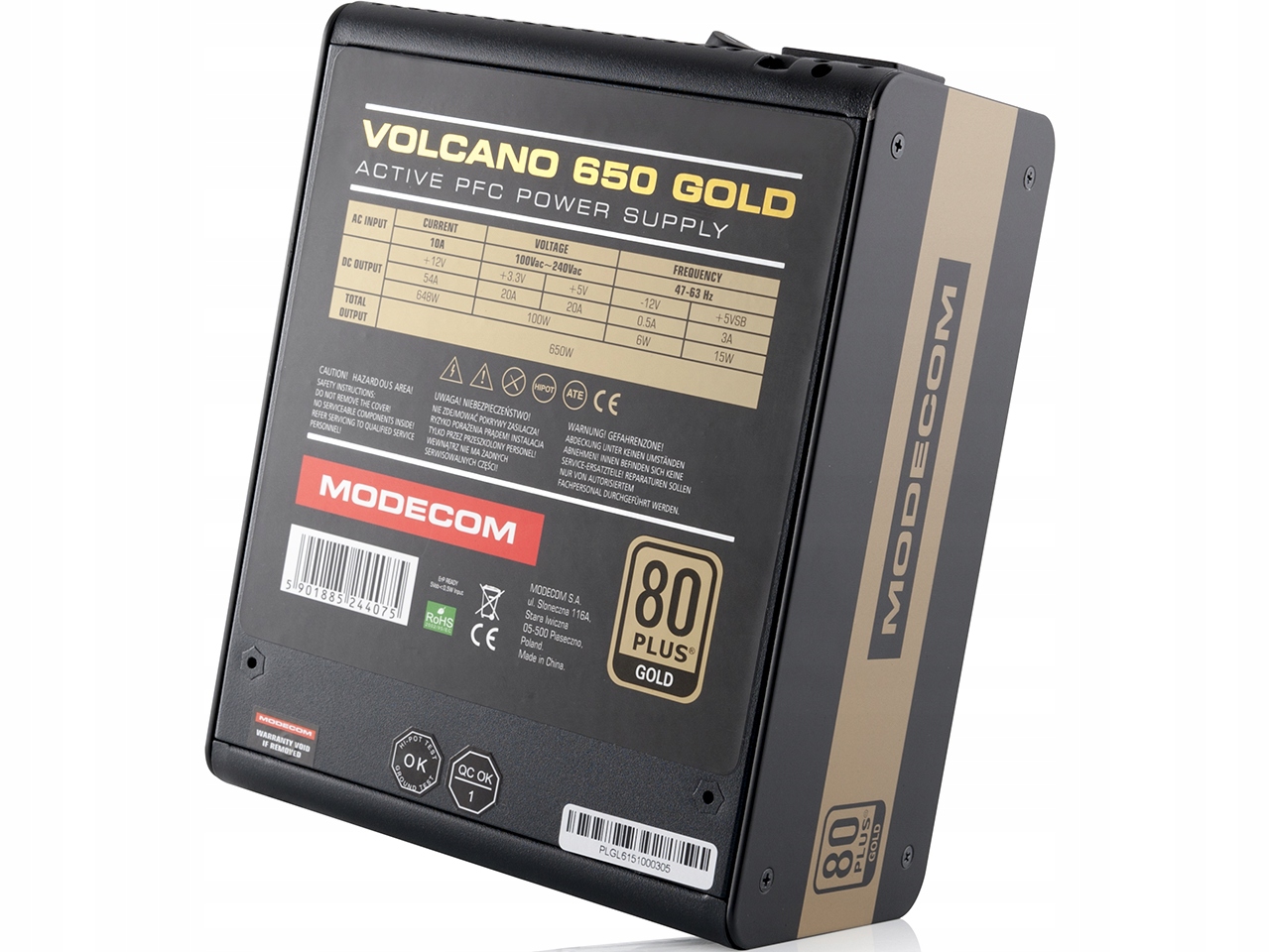 

Zasilacz Modecom Volcano 650W Modularny 80+ Gold !