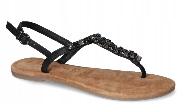 Tamaris Dámské Kožené Žabky Černé 37 2EA