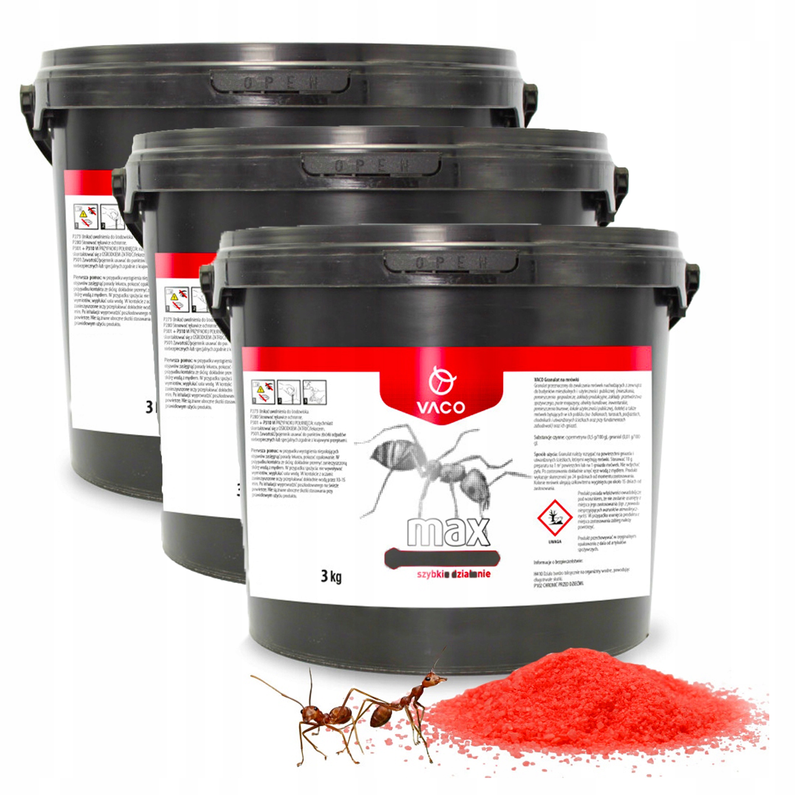 3x Ultra Silny Proszek Trutka Preparat Na Mrówki 3kg Likwiduje Gniazda Vaco