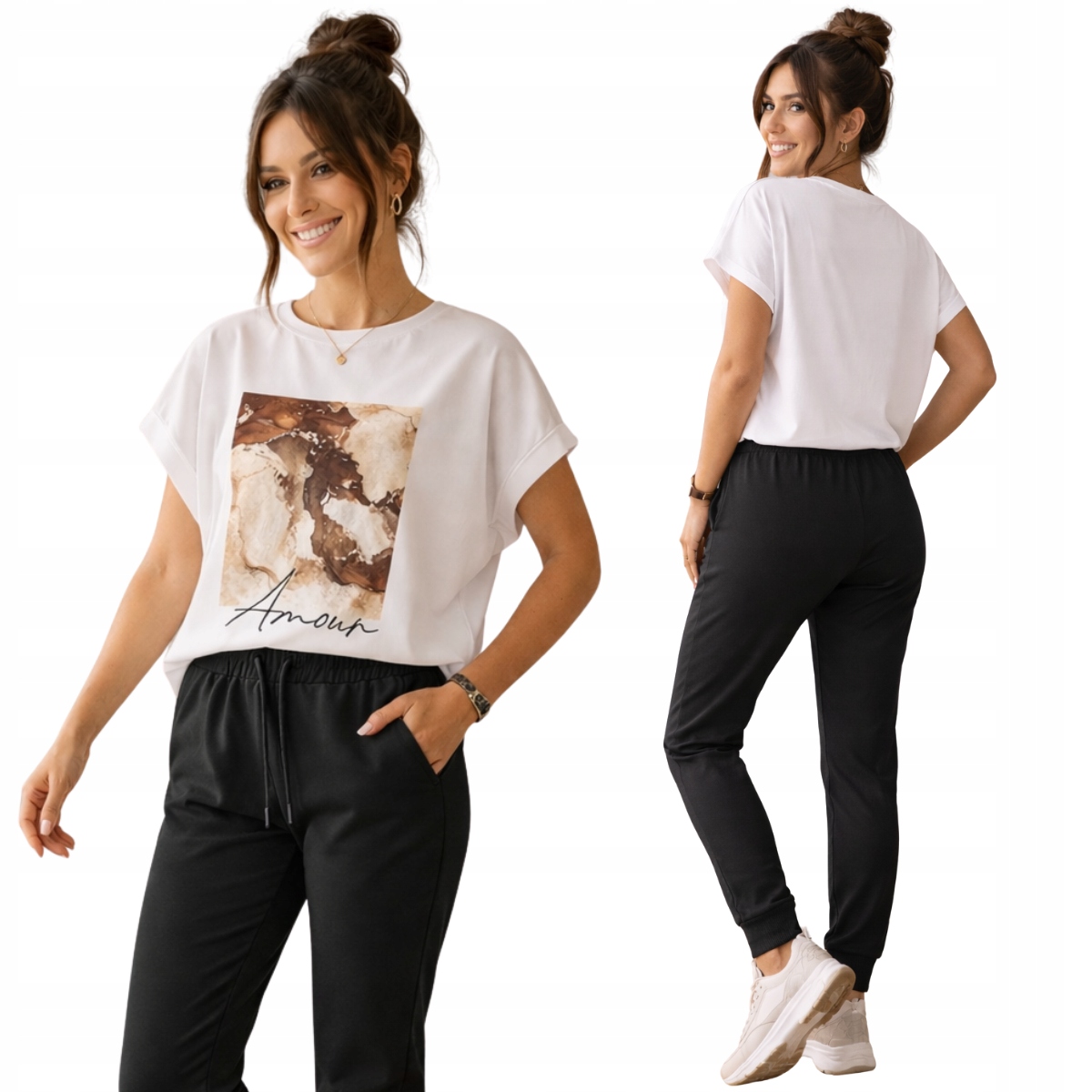 Bavlněný tepláková souprava černý VE113 L/XL