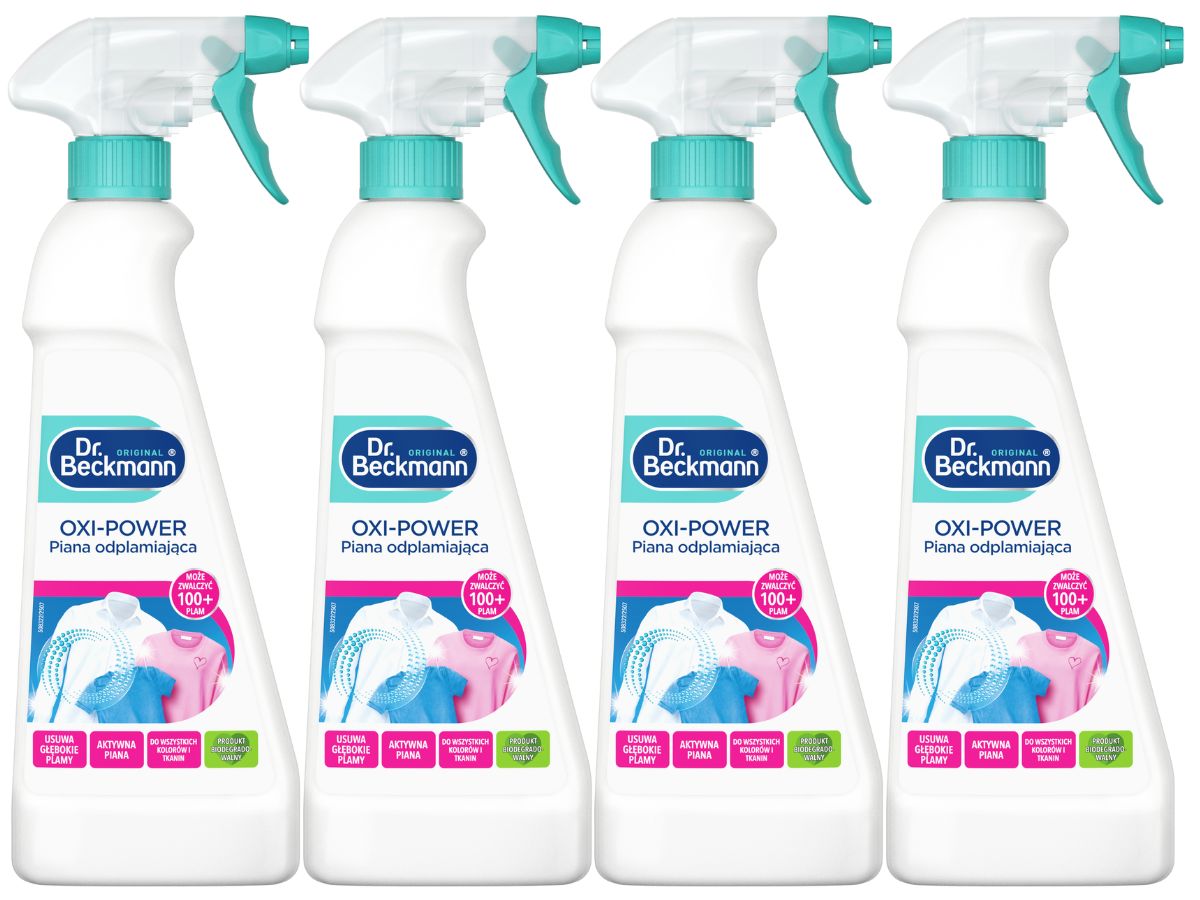 Levně Dr. Beckmann Silná odličovací pěna Oxi-power Barva a bílá 500 ml x 4
