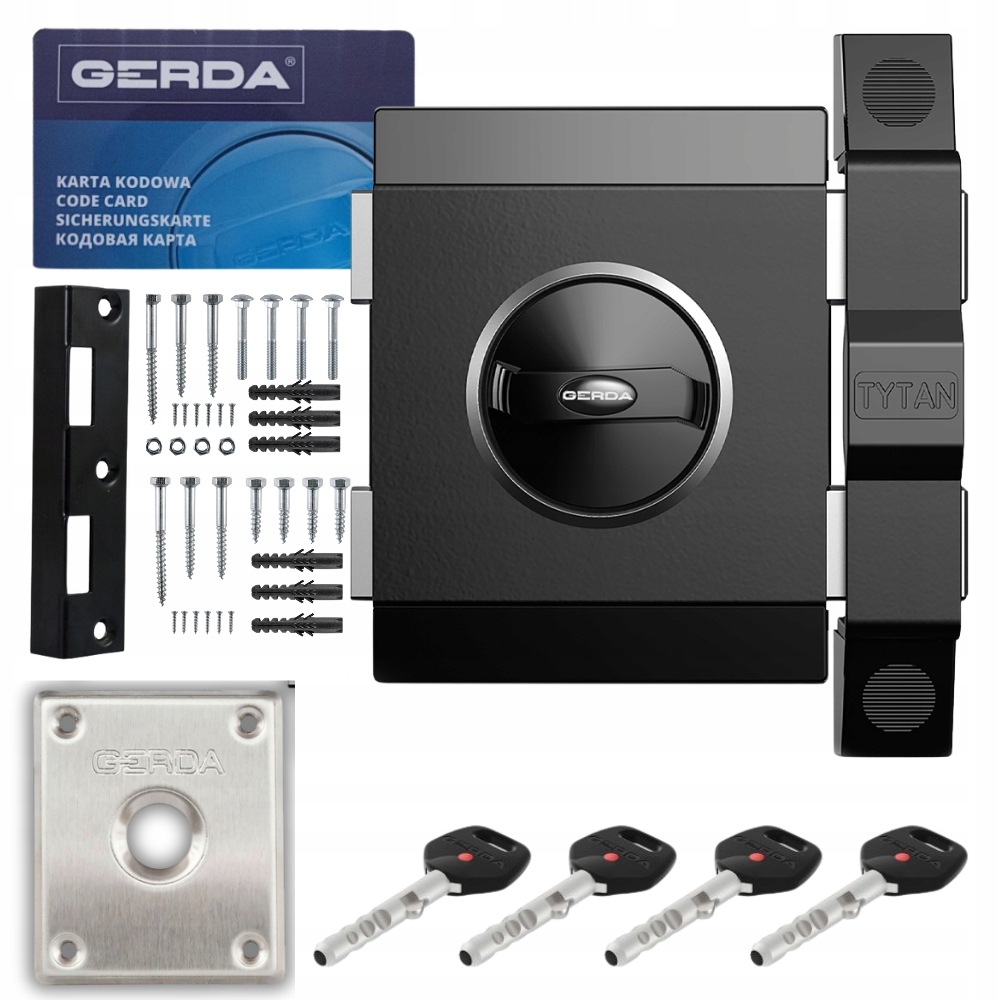 Povrchový zámek na dveře Levý Gerda Zx Atest Proti Vloupání Černý