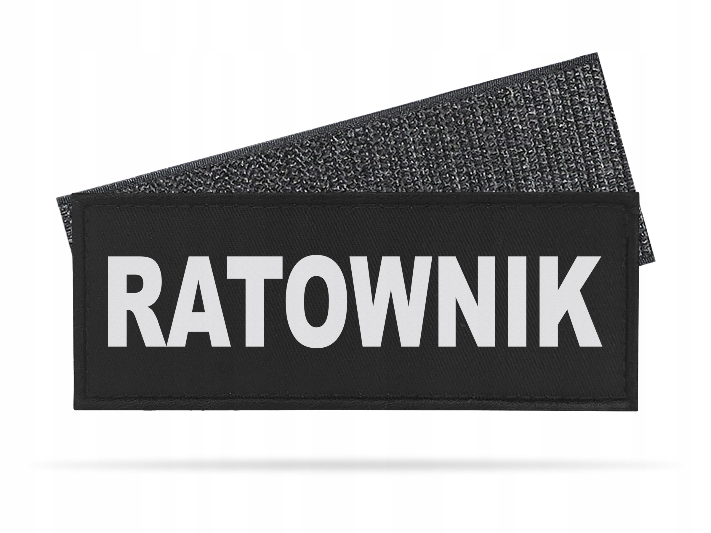 

Rzep Odblaskowy Z Nadrukiem Ratownik 13x5cm Czarna
