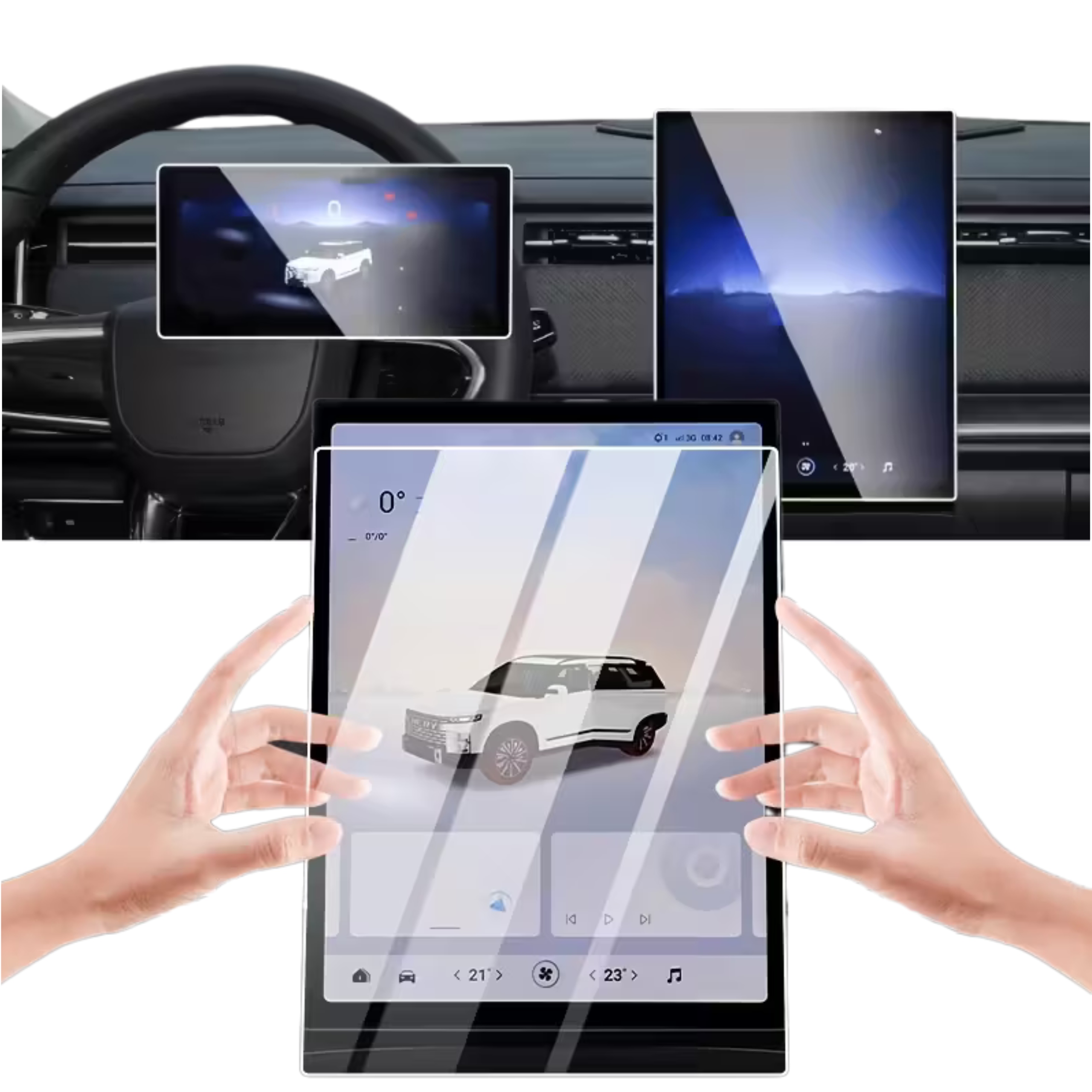 Folia na ekran 14,8' wskaźniki 10,25' Jaecoo 7 Offroad Matowa Odporna