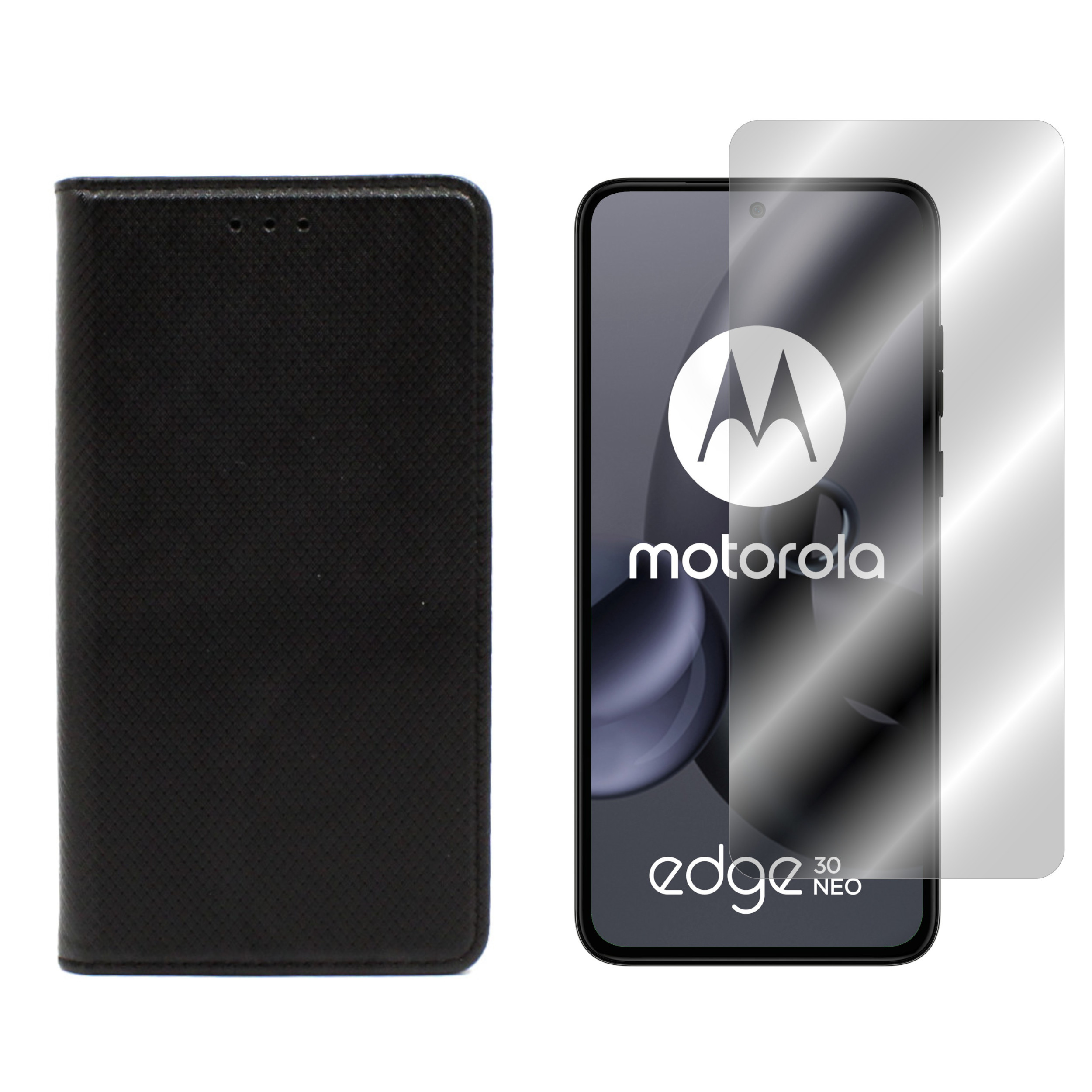 

Etui Magnet do Motorola Edge 30 Neo 5G czar+SZKŁO