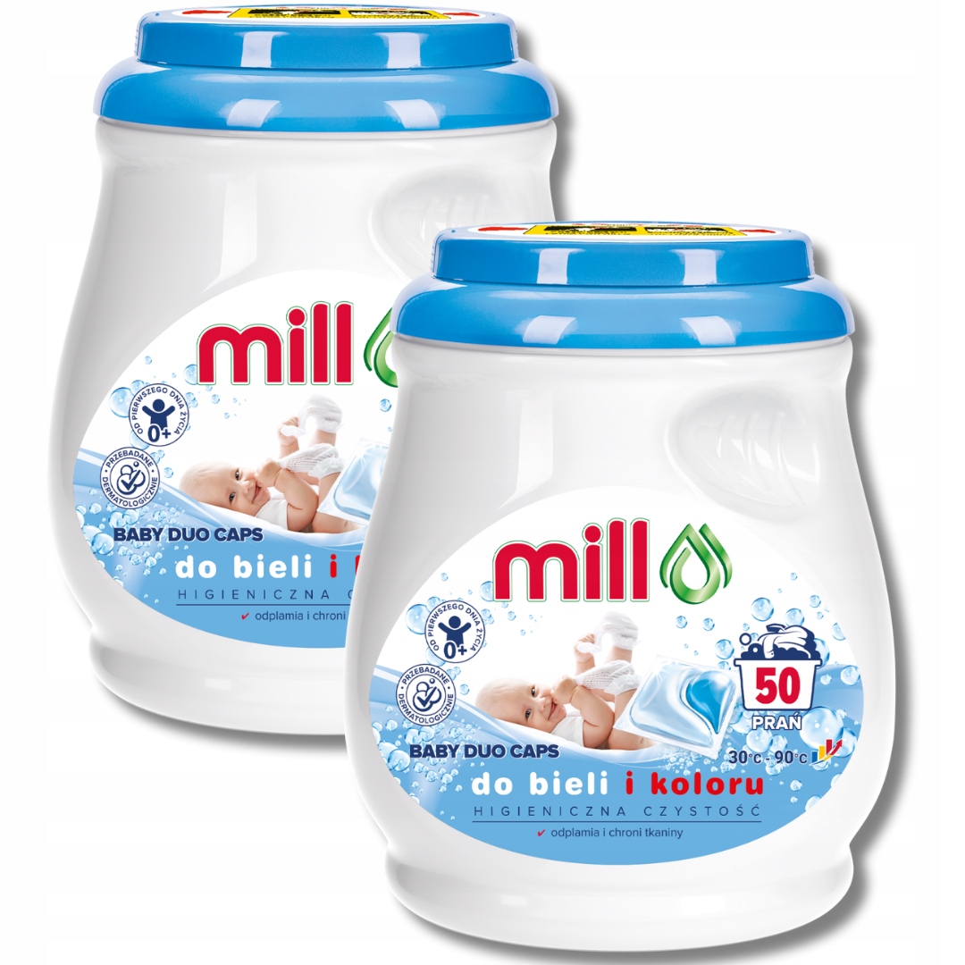 Mill Professional Duo Caps Kapsle na praní dětského oblečení pro děti 100ks