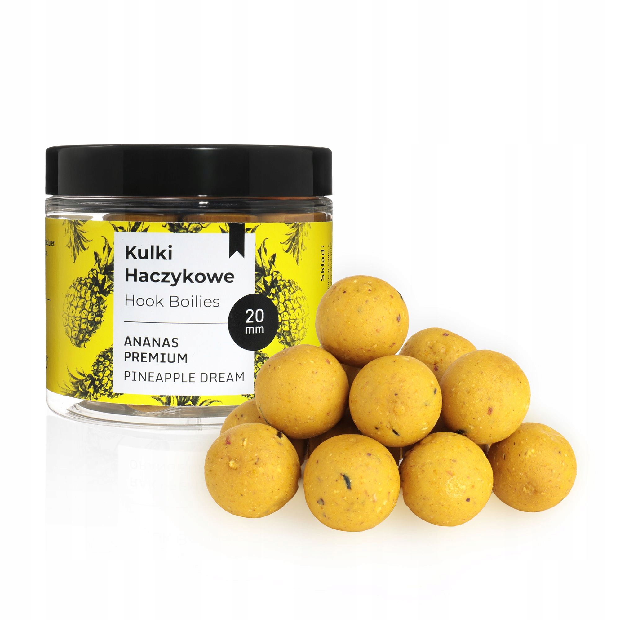 Kulki proteinowe haczykowe Ananas Premium 20mm