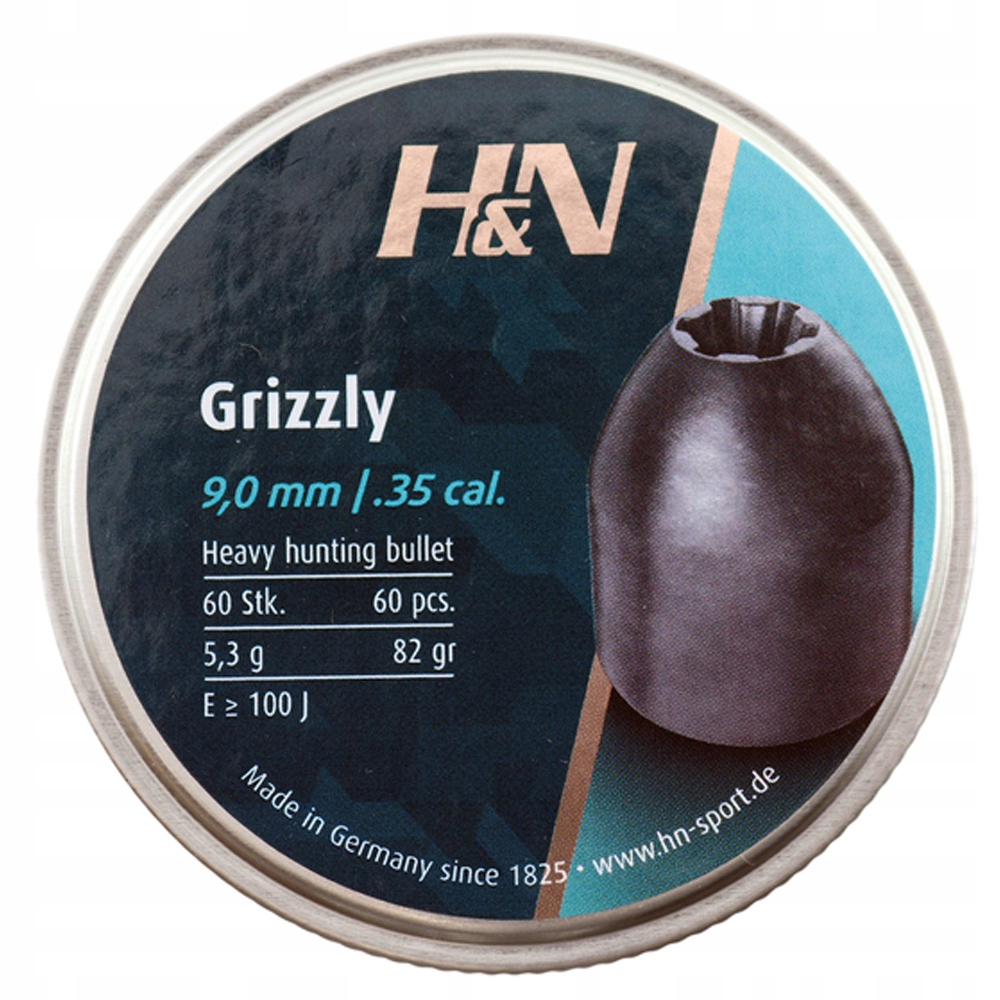 Śrut do wiatrówek H&n Grizzly 5,3 grama kal. 9 mm 60 sztuk