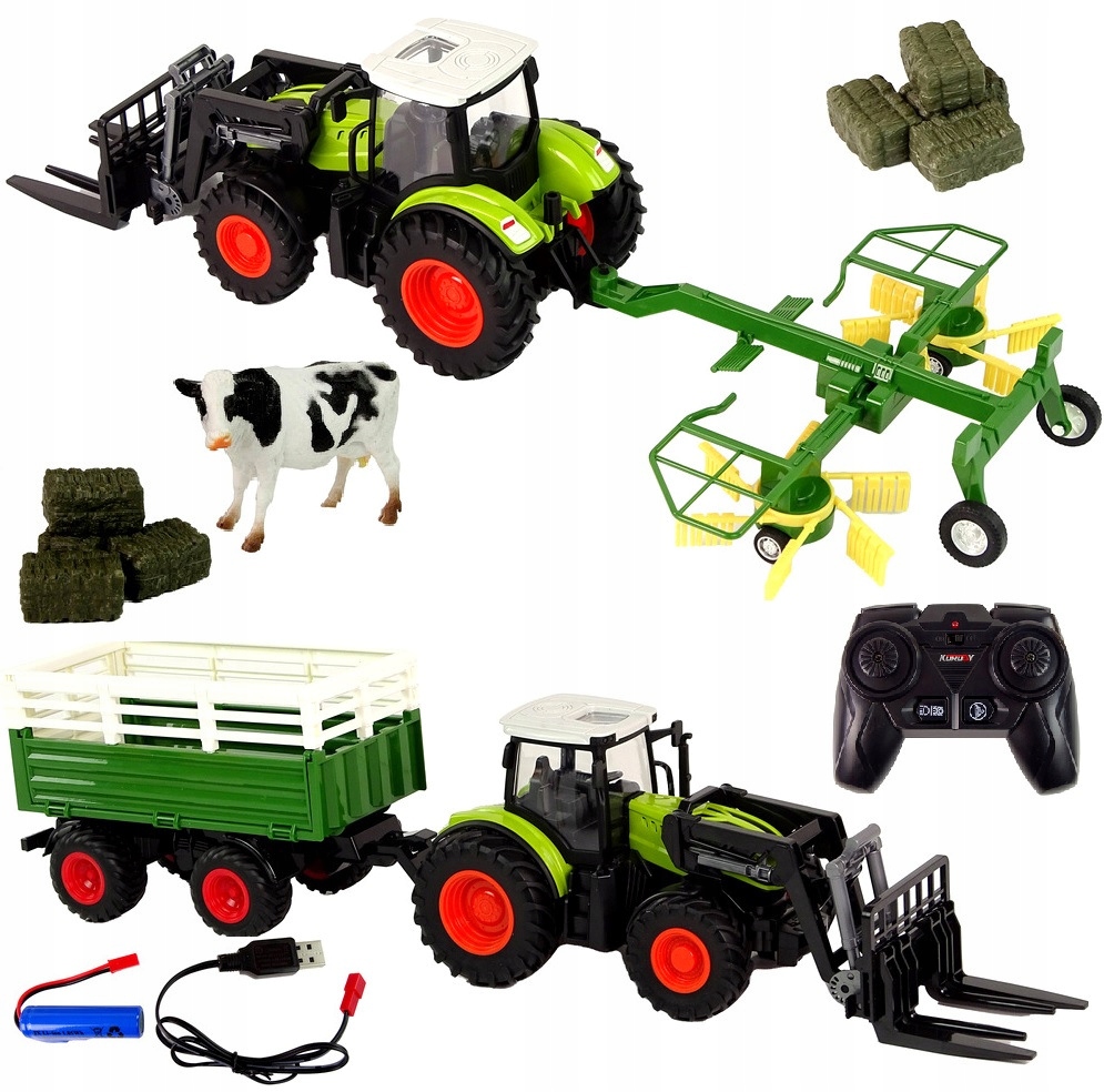 

Duży Traktor Zdalnie Sterowany Z Przyczepą Światło
