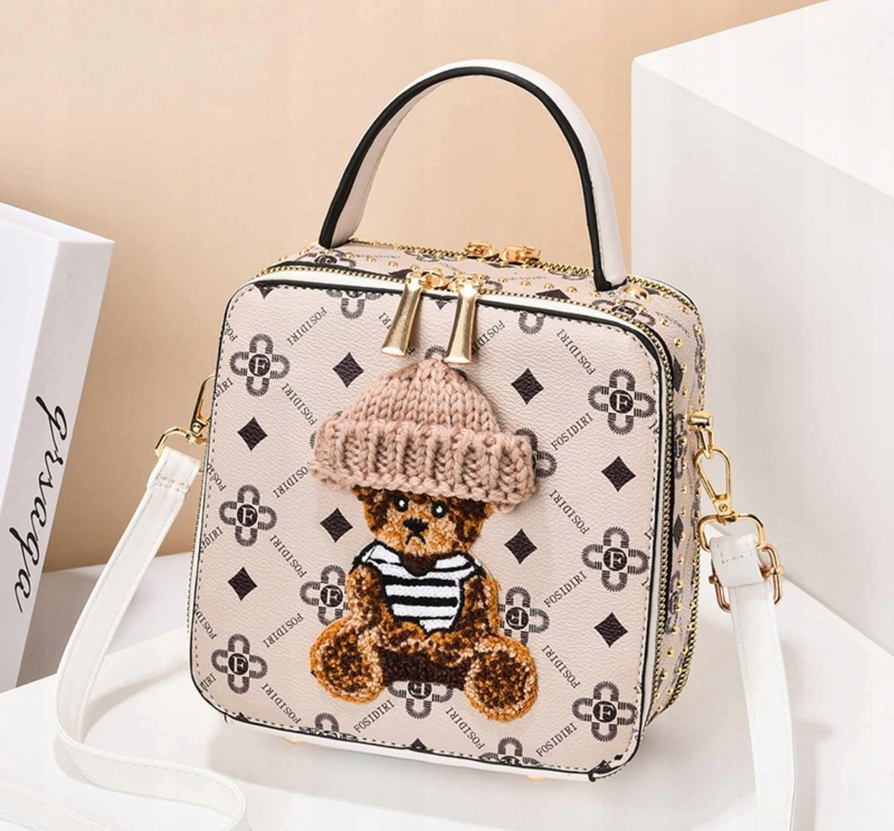 TORBA TOREBKA DAMSKA LISTONOSZKA KUFEREK NA RAMIĘ MAŁA TEDDY BEAR MIŚ KOLOR Marka bez marki