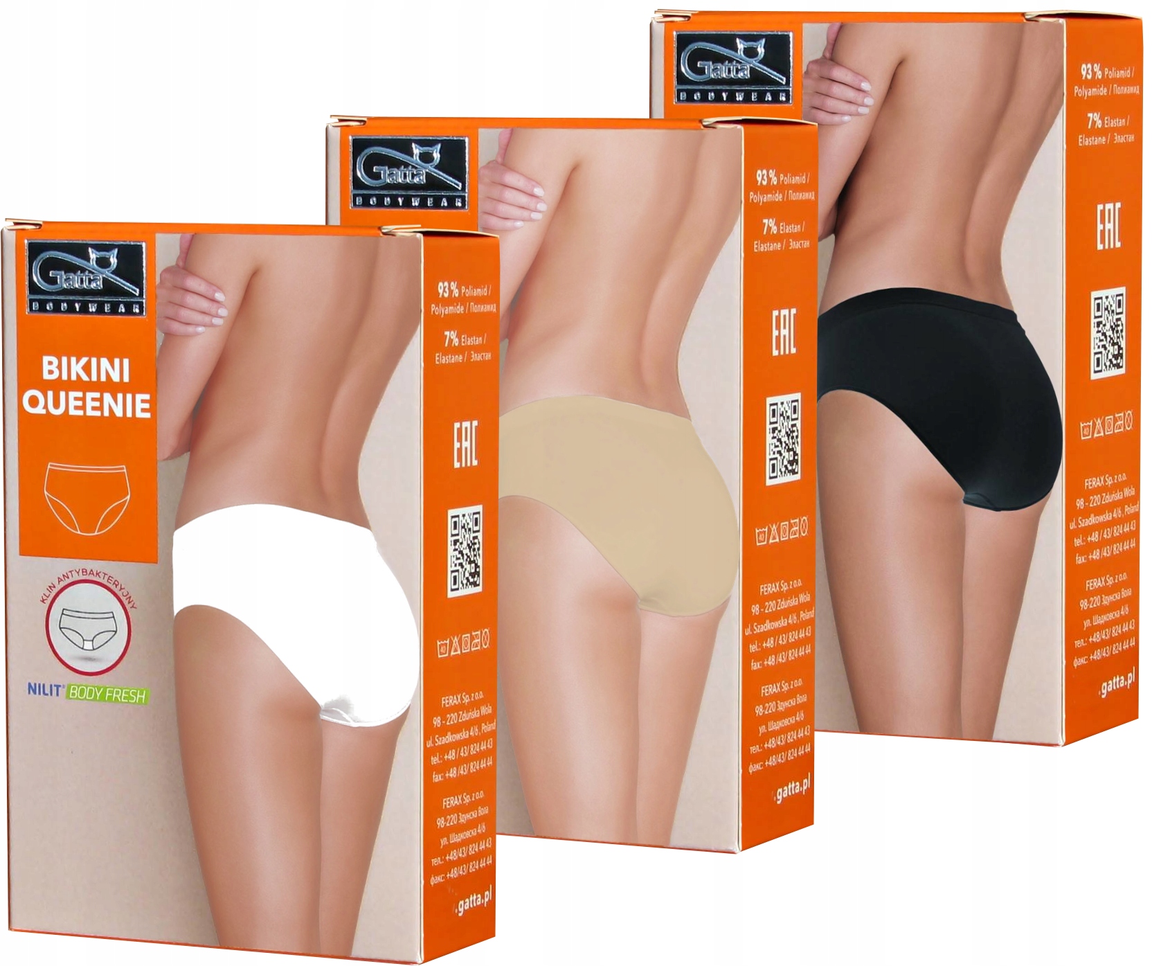 

3 Pak Gatta Bezszwowe Queenie Bikini Figi M