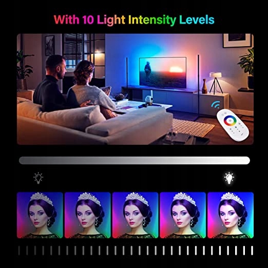 LAMPA PODŁOGOWA LED RGB INTELIGENTNA JFIEEI LAMPKA NAROŻNA STOJĄCA SMART Kolekcja RGB