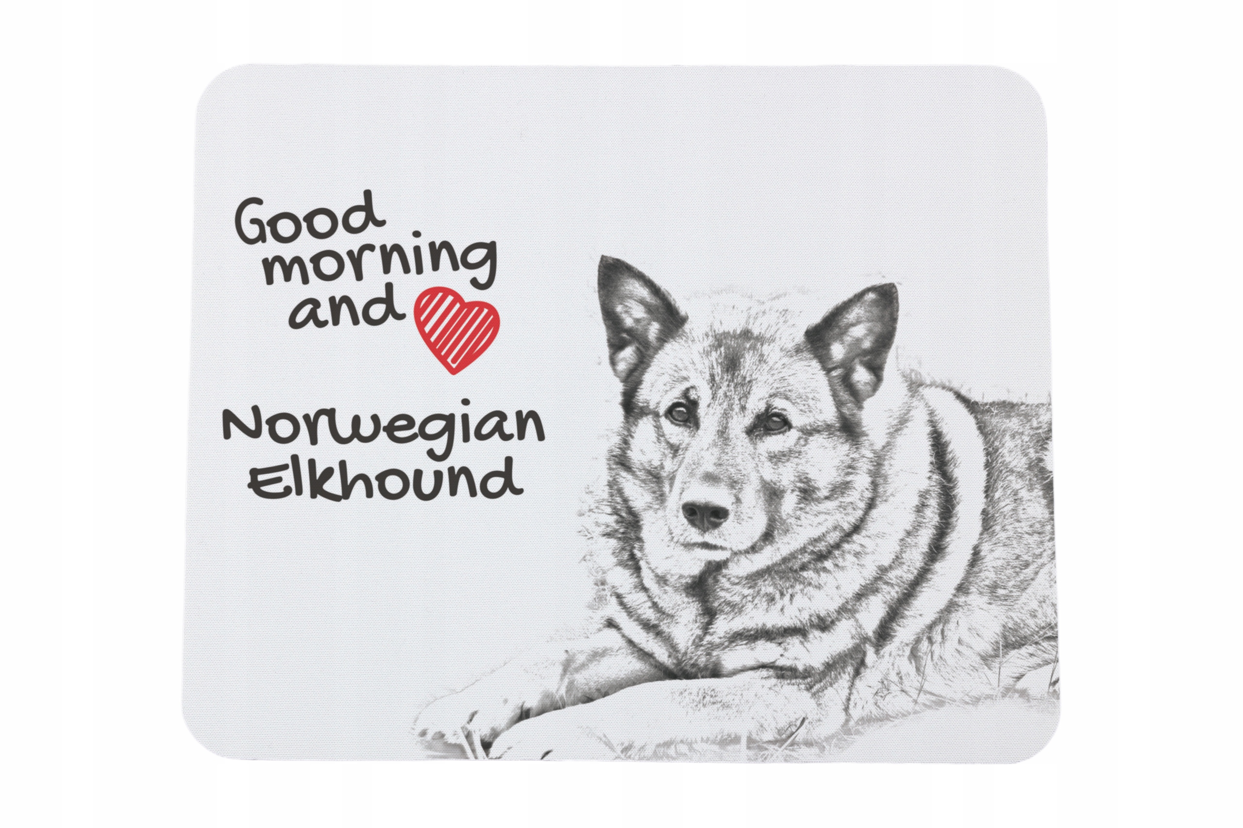 Elkhund, Norweski elghund szary podkładka pod myszkę z nadrukiem, persona