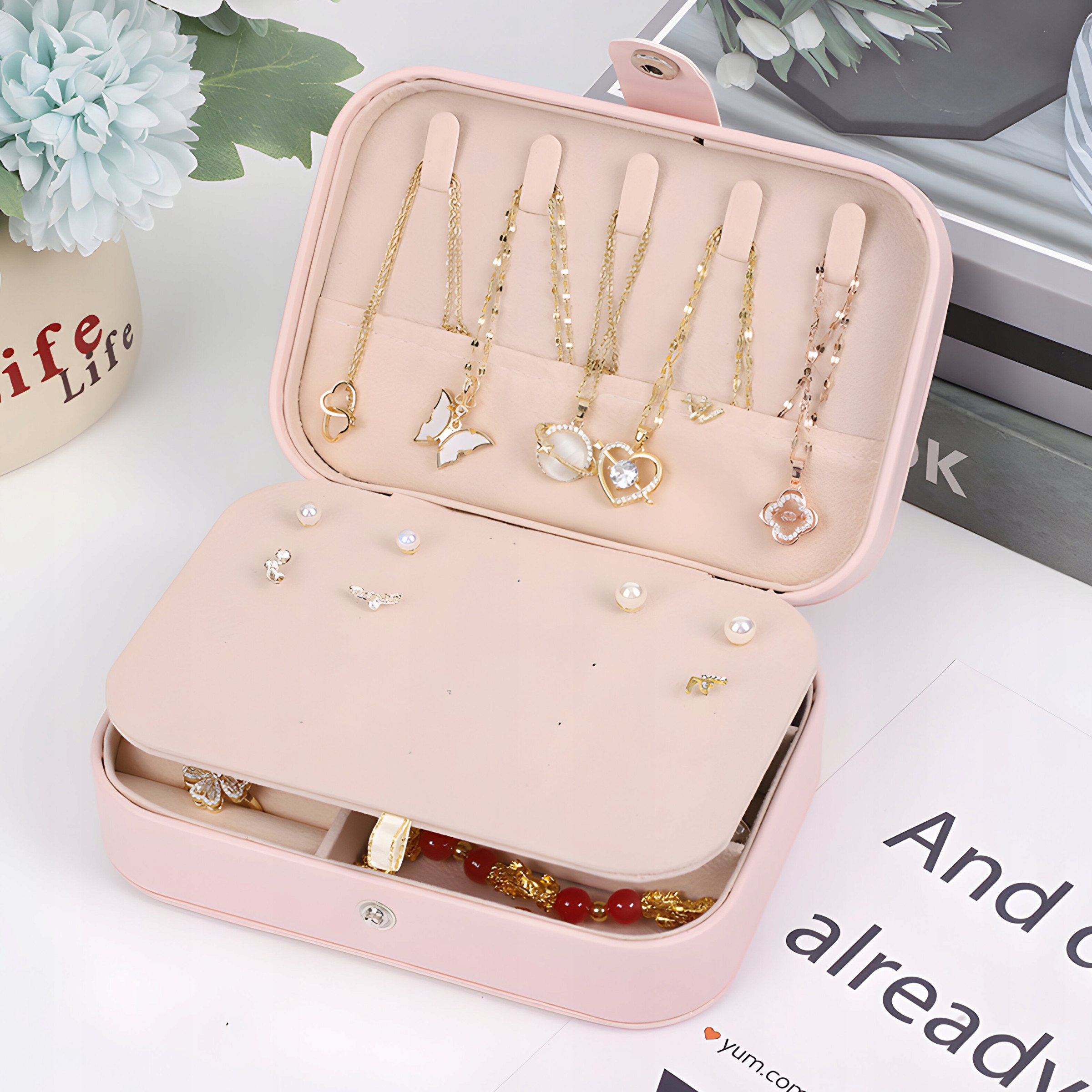 SZKATUŁKA PUDEŁKO NA BIŻUTERIĘ KUFEREK ORGANIZER ELEGANCKI ETUI KASETKA Model U109