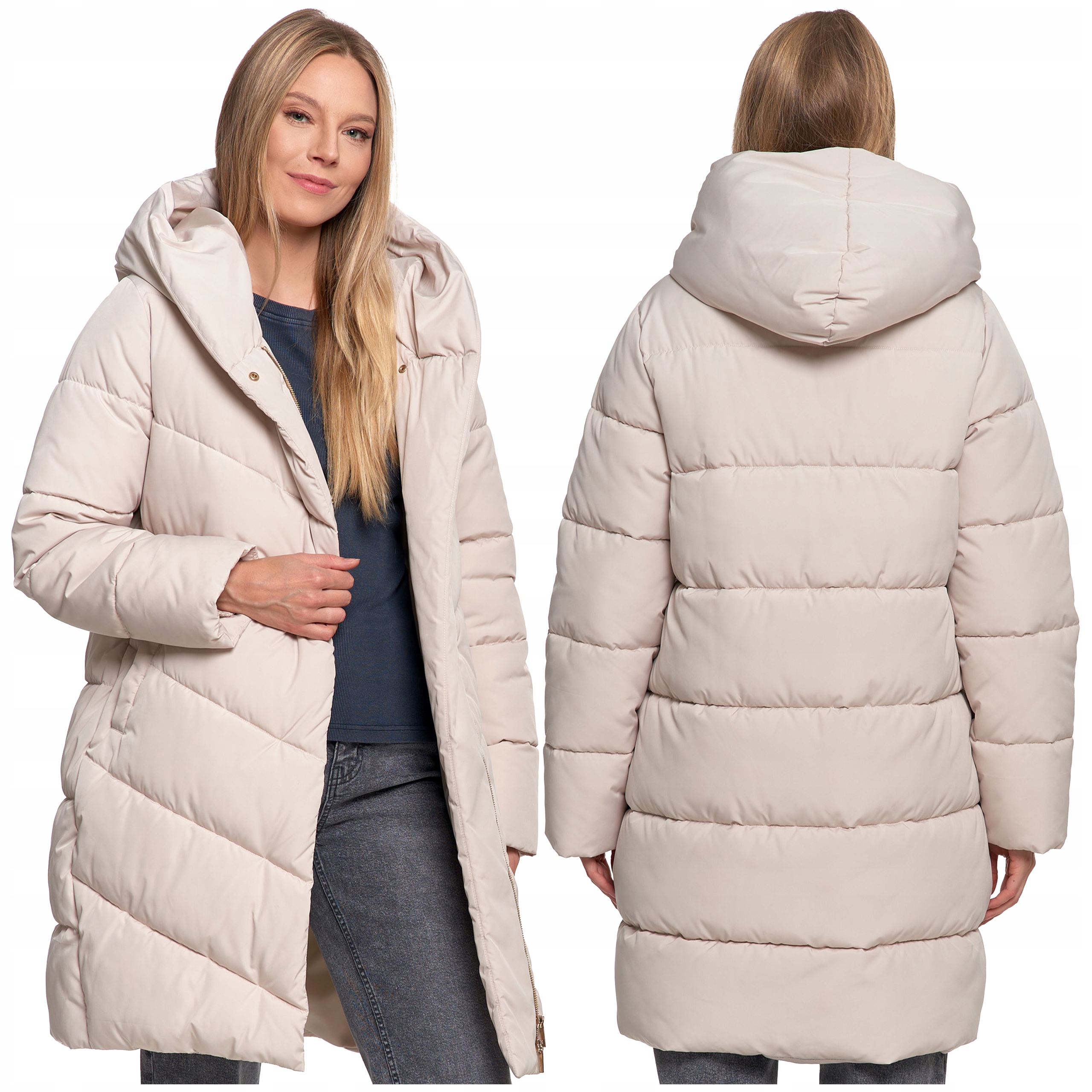 Dámská Bunda Teplá prošívaná Zimní Bunda s Kapuce Moraj Kabát vel. XXL