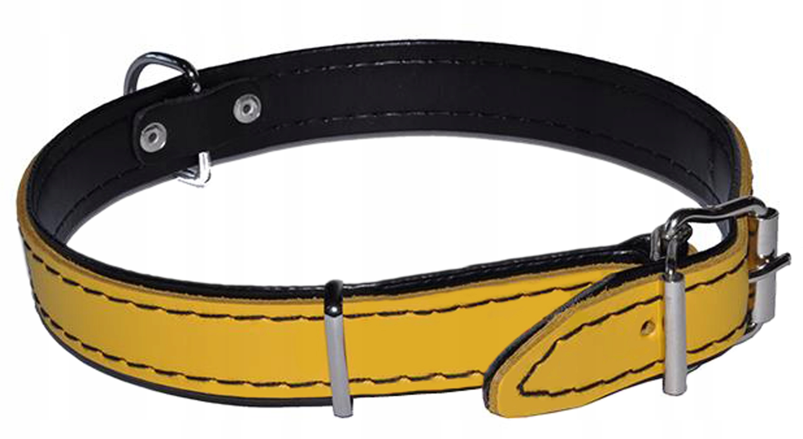 

Żółta, skórzana obroża dla psa 20mm/47cm Dino