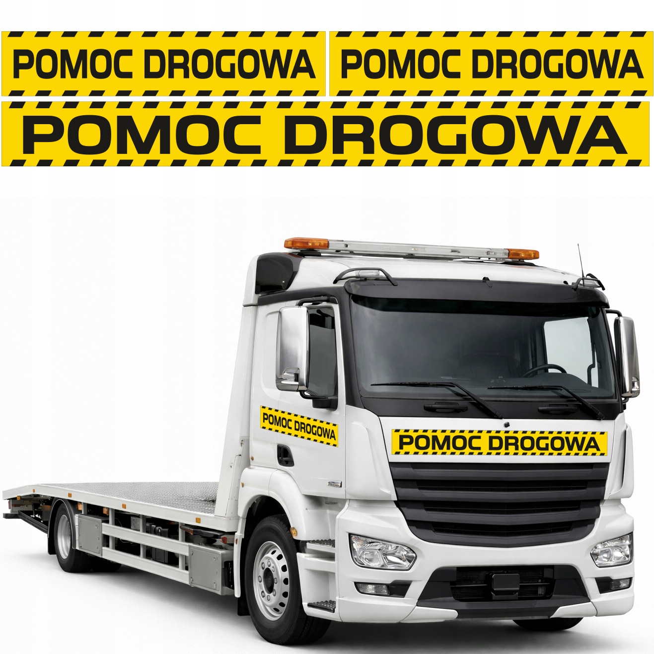 Zestaw Naklejek Naklejki Pomoc Drogowa Autolaweta Laweta Tir 3 sztuki 150cm