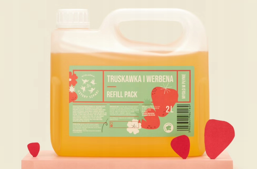 Náhradní náplň mýdla Cztery Špačci Jahoda a verbena 200 g