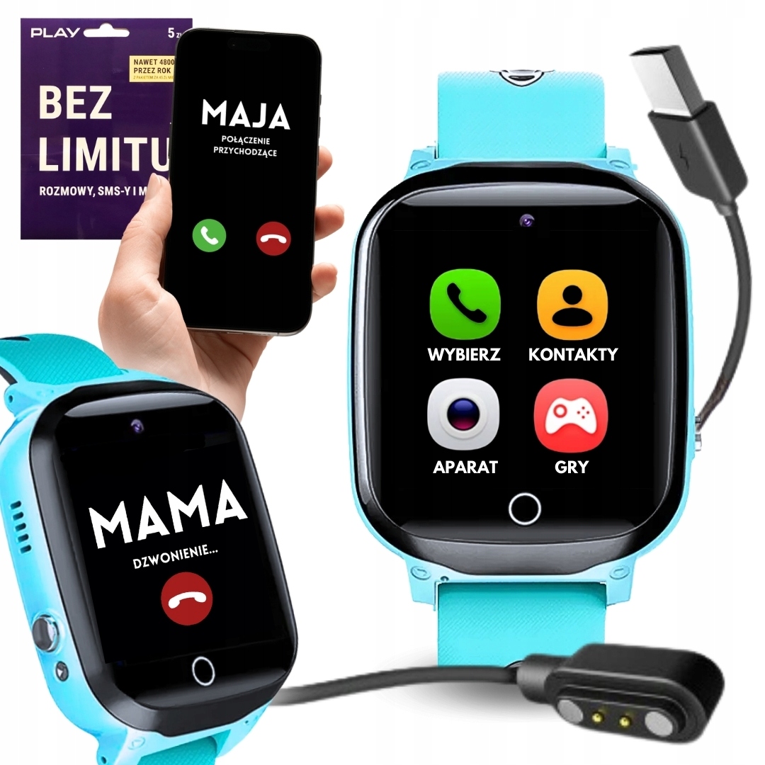 Hodinky Chytré Hodinky Pro Děti Hovory Na Sim Kartu Polské Menu
