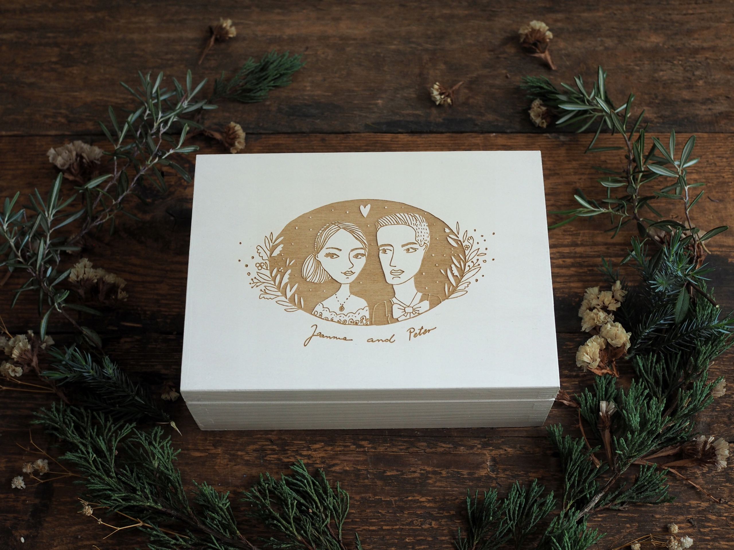 Personalizovaná krabička Na Fotografie 10x15 svatební portrét páru