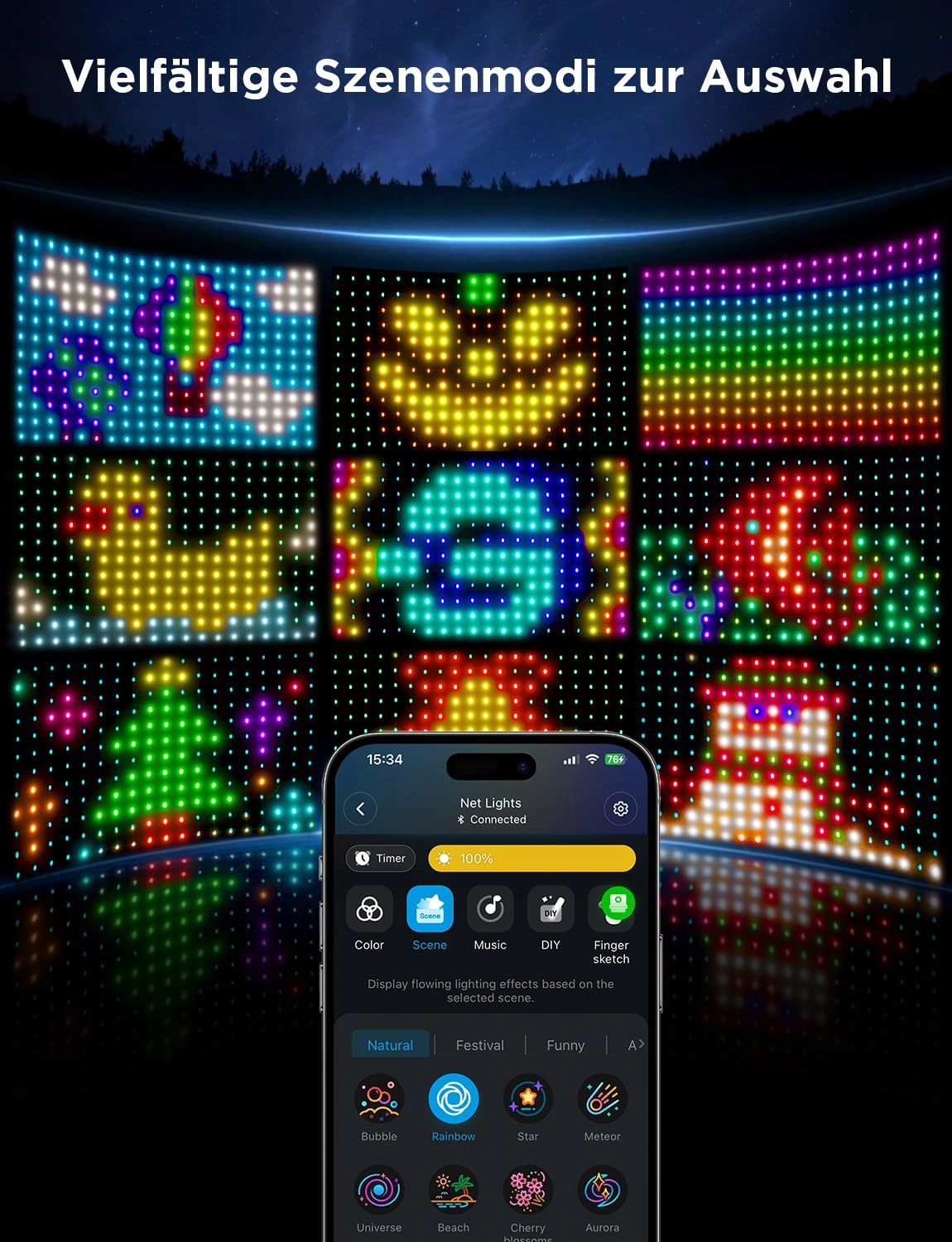 GOVEE Lampa Siatkowa LED 480 Smart Zewnętrzna IP65 Alexa Halloween — miniatura 6