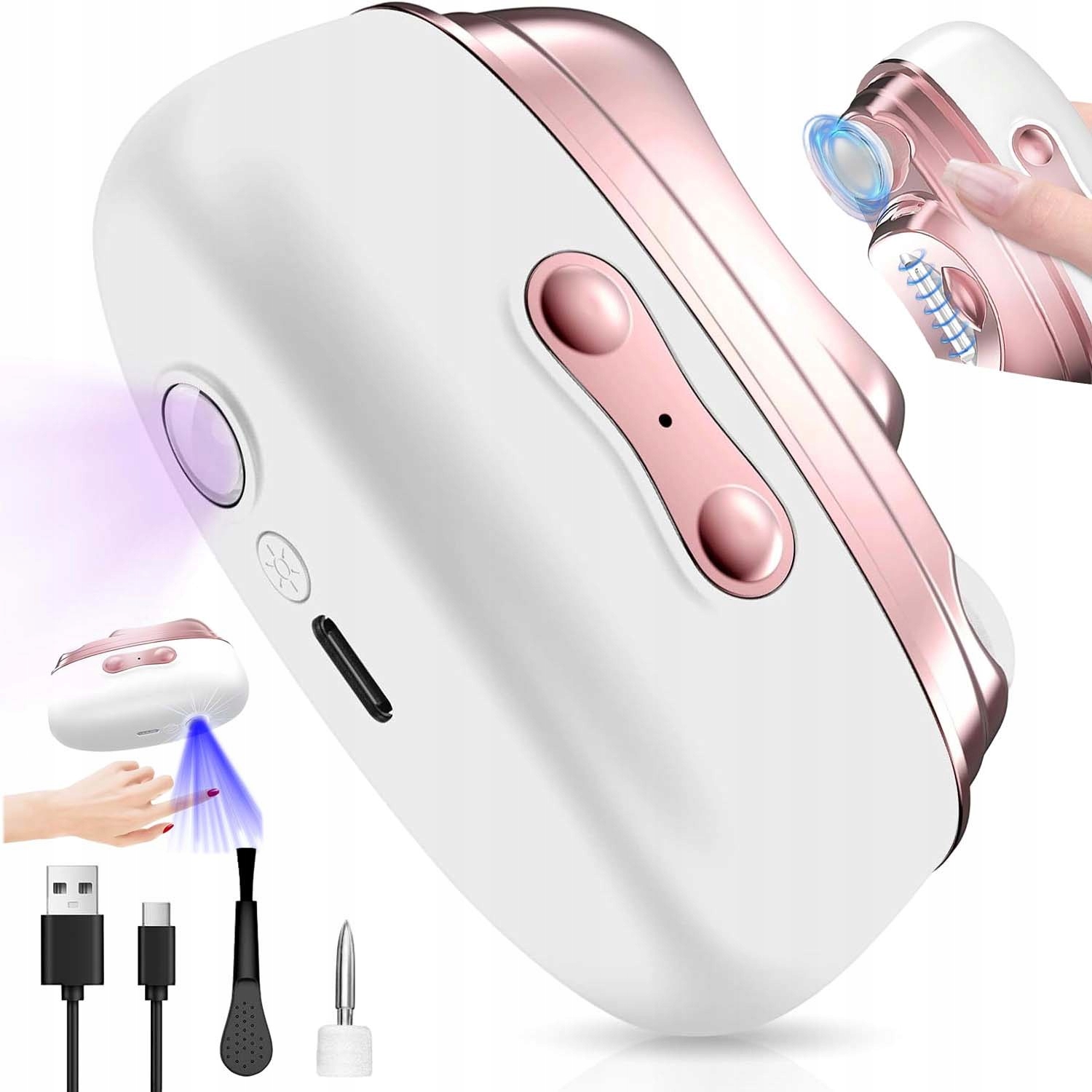 Elektrická Kleštička Na Nehty Odolná S Led Lampami, 2 Rychlosti