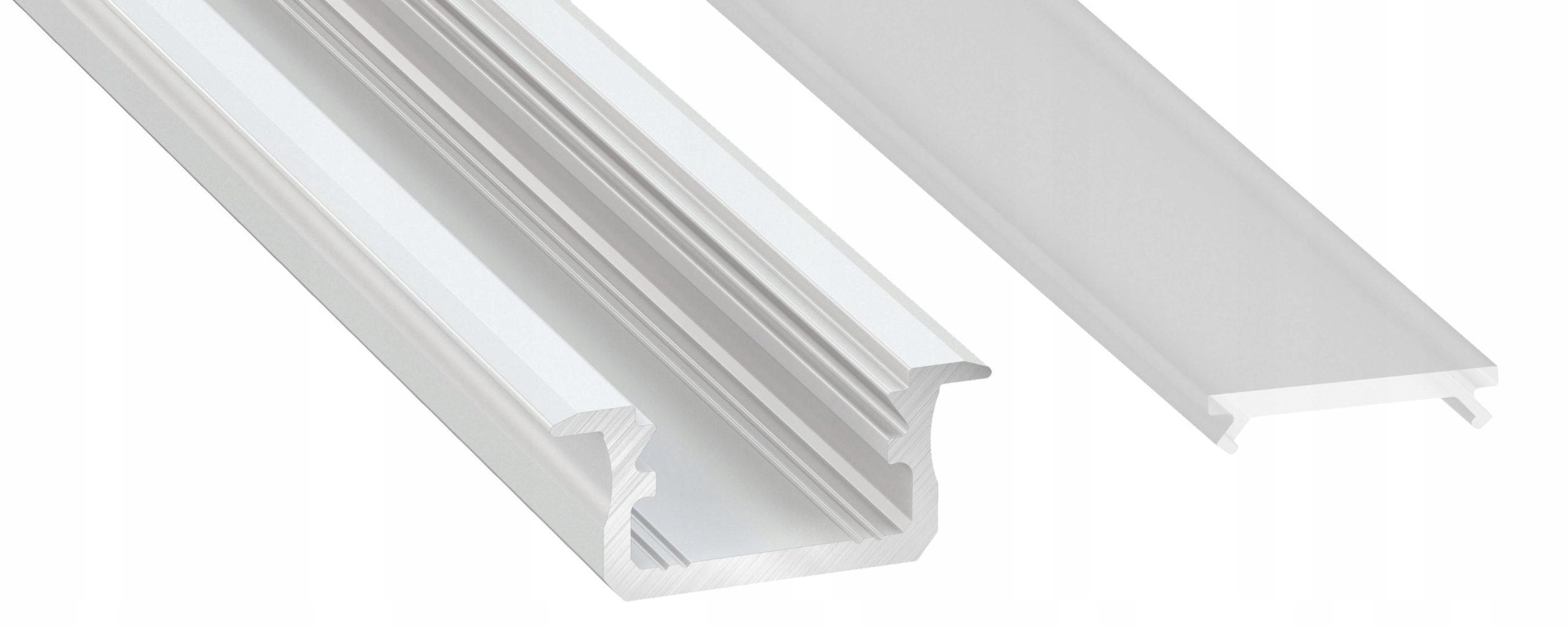 

Profil aluminowy wpuszczany B 1m Biały z kloszem