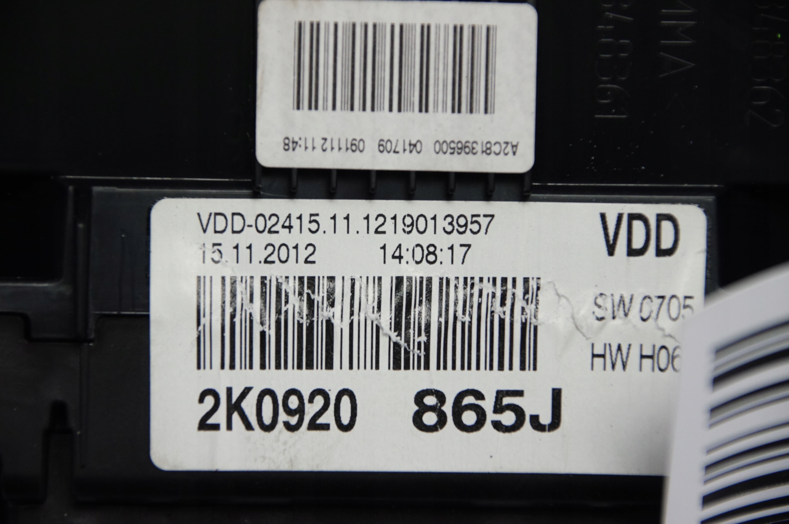 dials clock 2K0920865J VOLKSWAGEN CADDY III