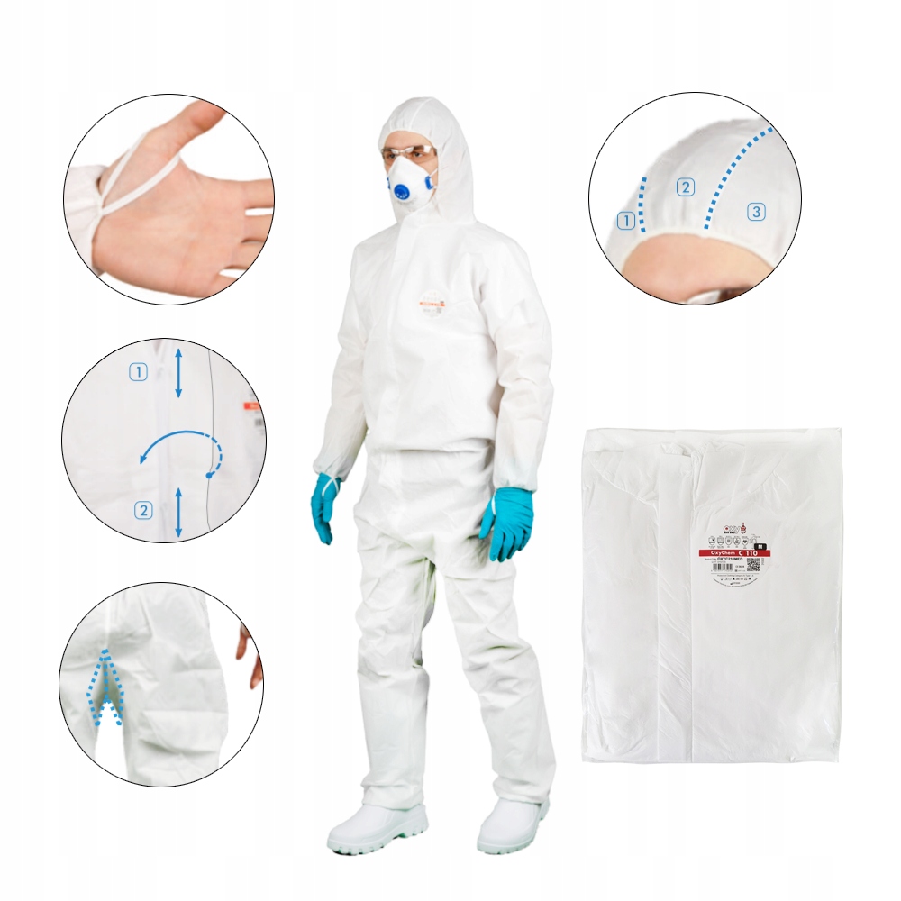 10x комбінезон Oxychem s оптом CE C110 тип 5/6