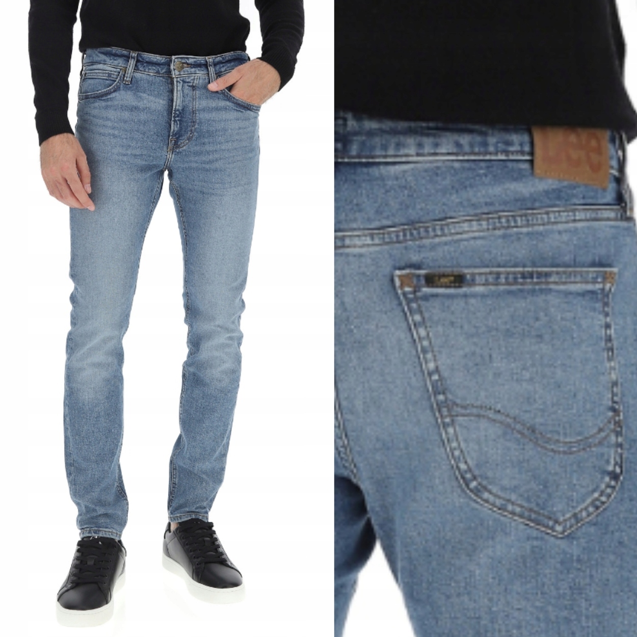 Lee Malone skinny Wailer Blue Džínové kalhoty Džíny Úzké Nohavice W34 L34